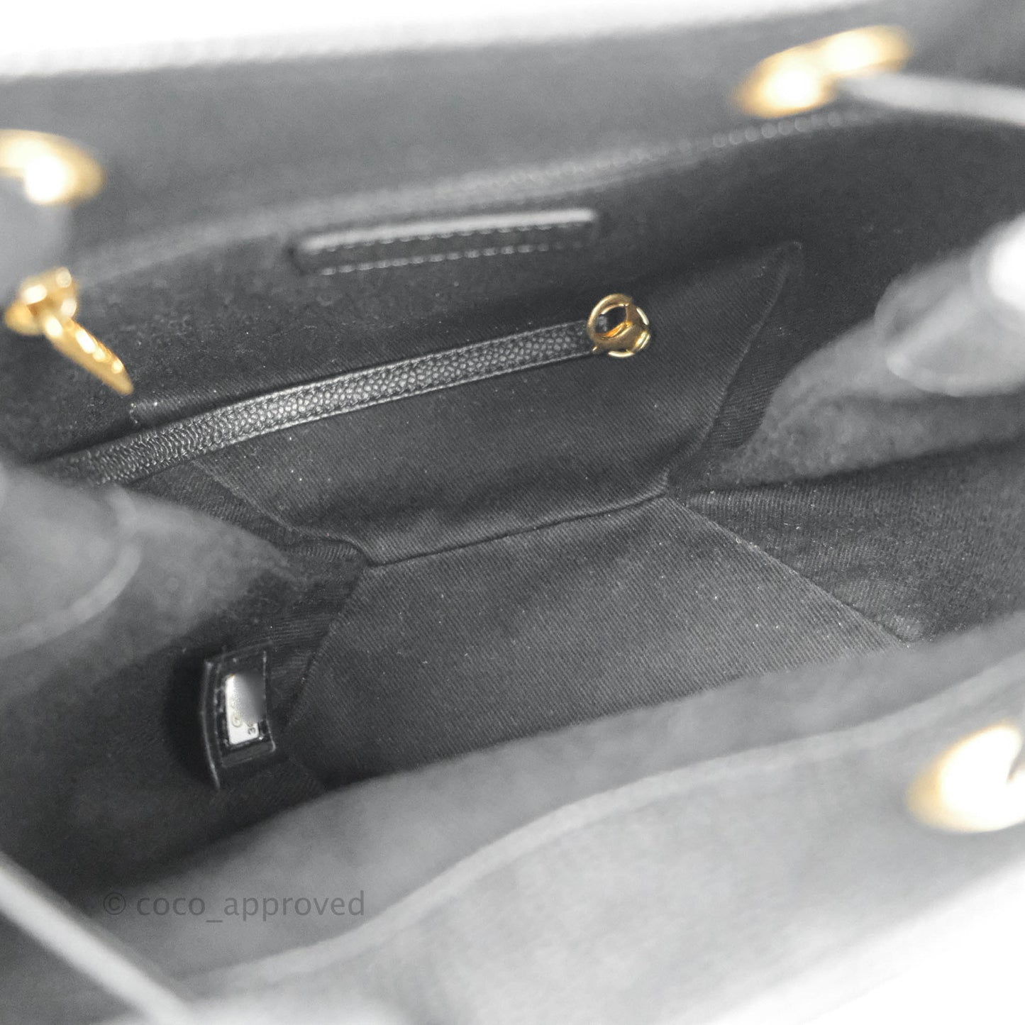 Chanel Black Grained Calfskin Drawstring Bucket Bag