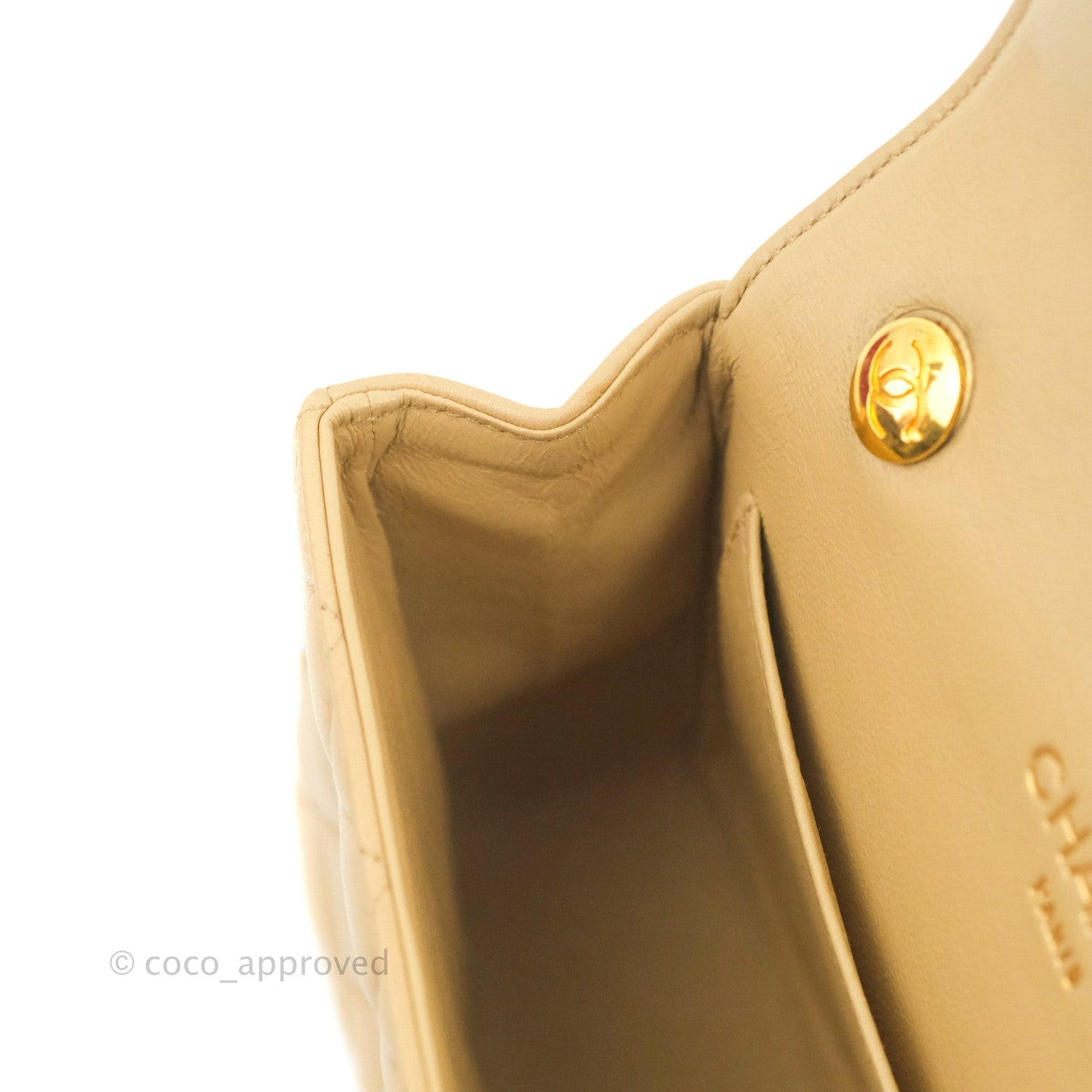 Chanel Vintage Mini Square Beige Lambskin 24K Gold Hardware