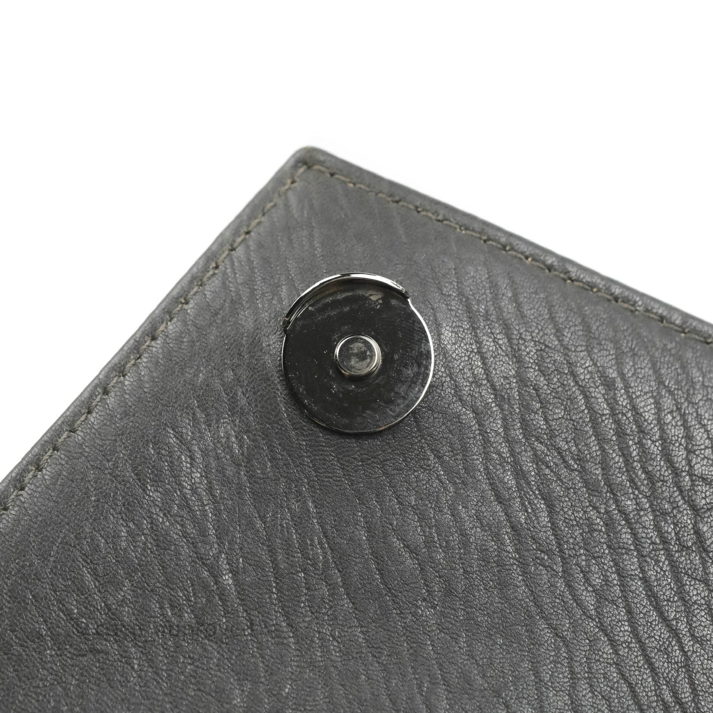 Saint Laurent Chevron Medium College Grey Chain Bag Ruthenium Hardware