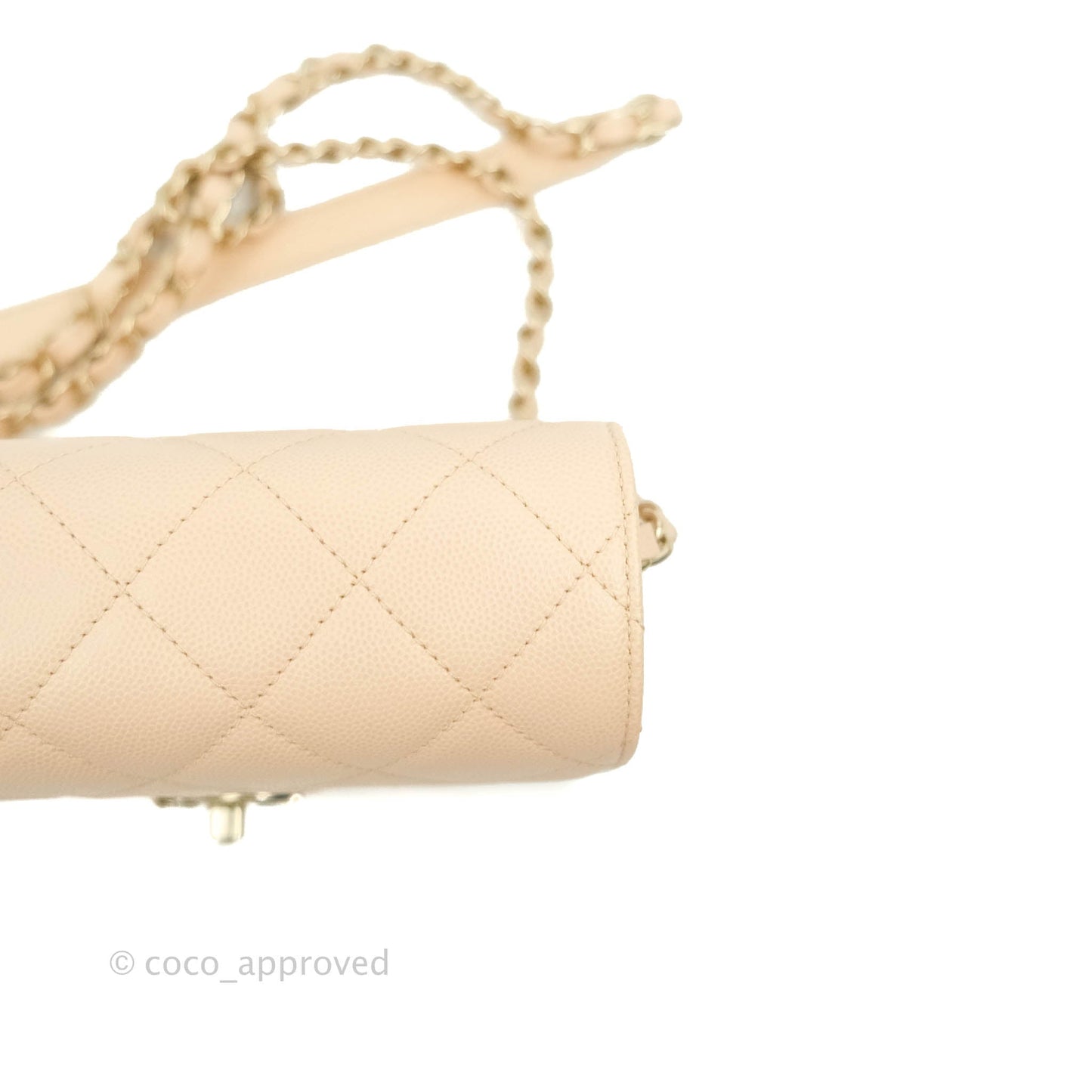 Chanel Quilted Small Like The Wallet Flap Light Beige Caviar Light Gold Hardware 22C