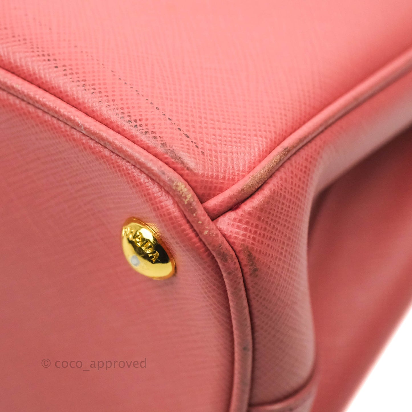 Prada Small Saffiano Lux Pink Tamaris Galleria Bag