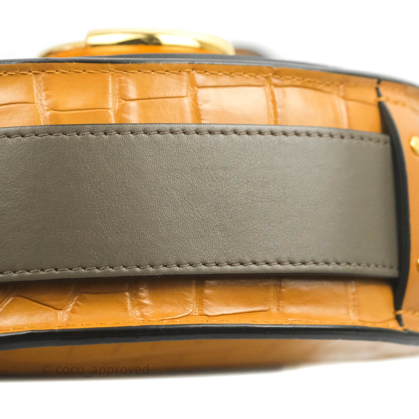 Chloe Small Croc-Embossed Tess Brown Bag