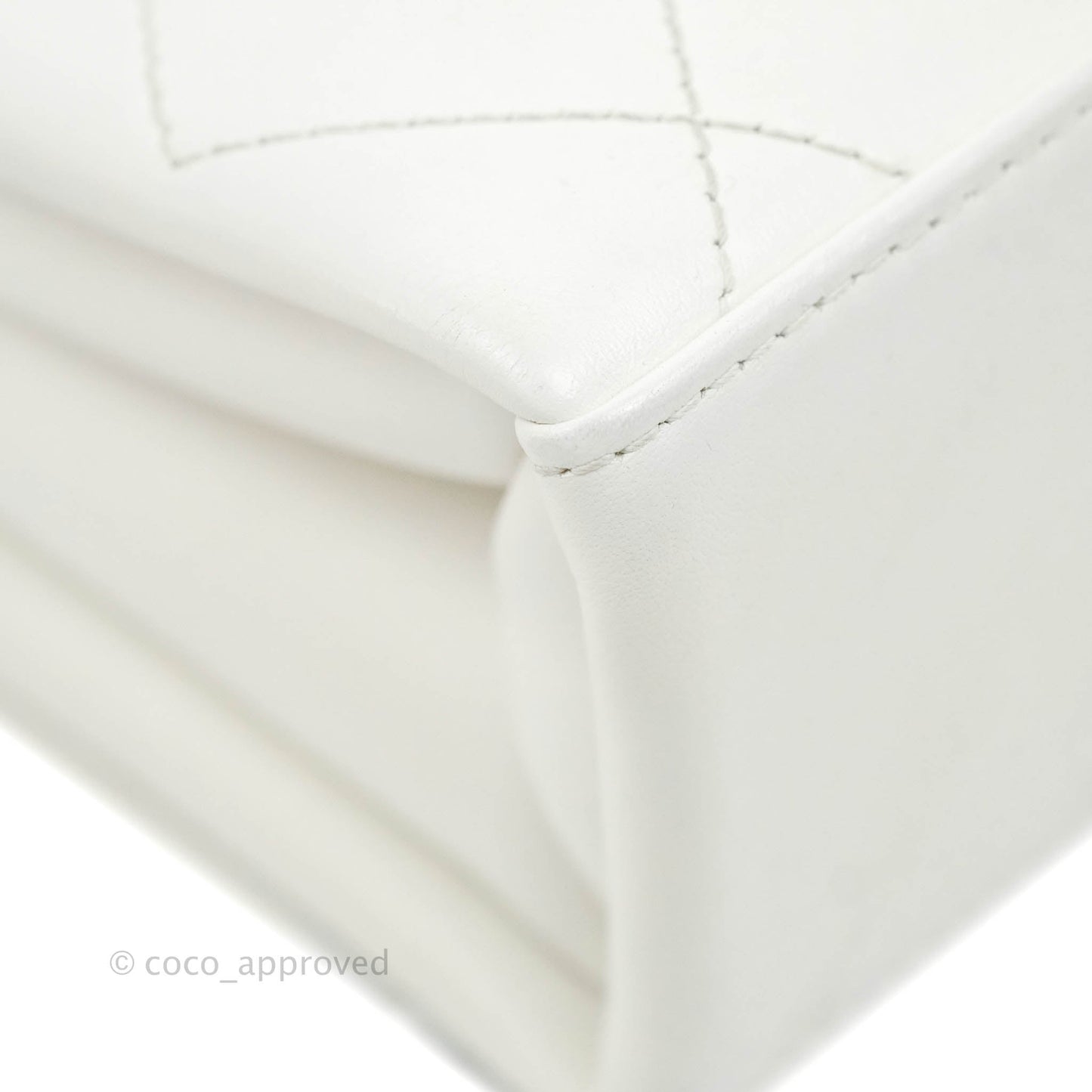 Chanel Flap Bag White Calfskin Gold Hardware 19S
