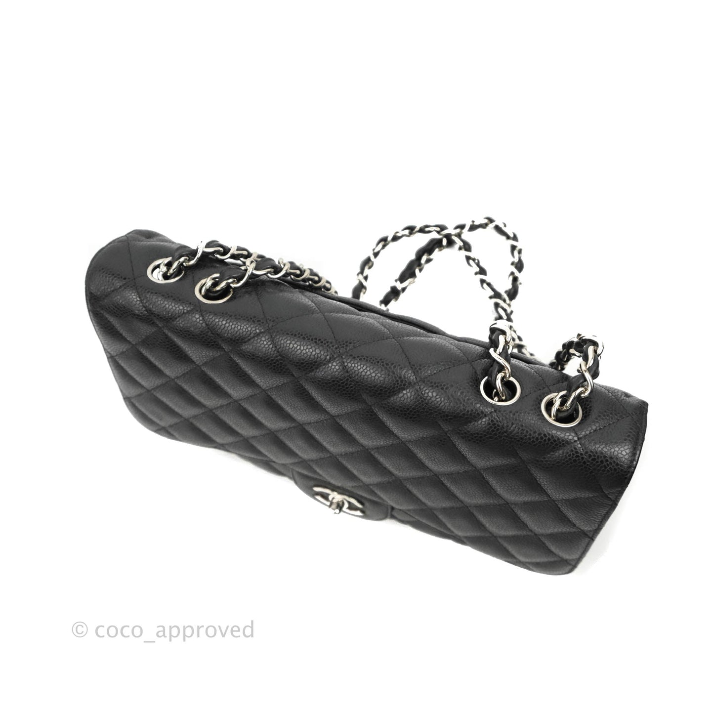 Chanel Jumbo Single Flap Black Caviar Silver Hardware