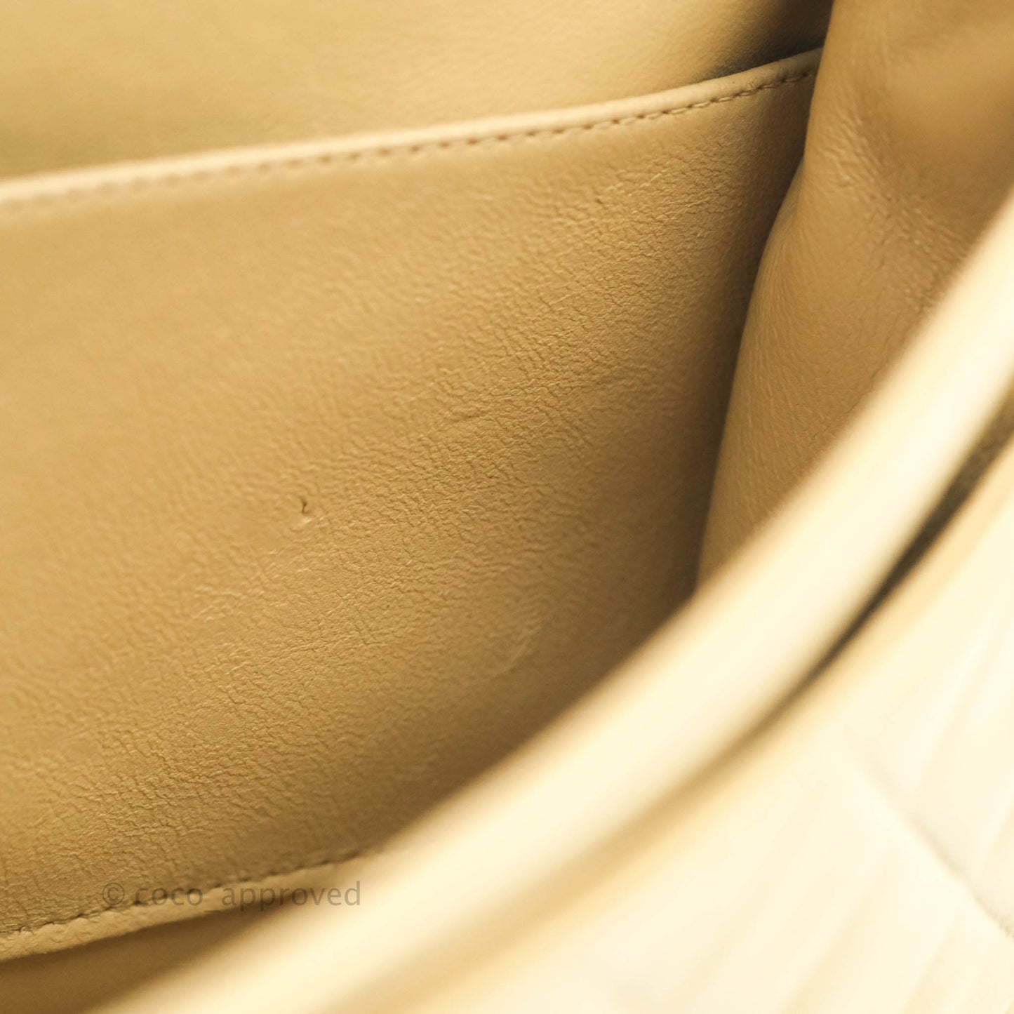 Chanel Vintage Classic M/L Medium Double Flap Bag Beige Lambskin 24K Gold Hardware