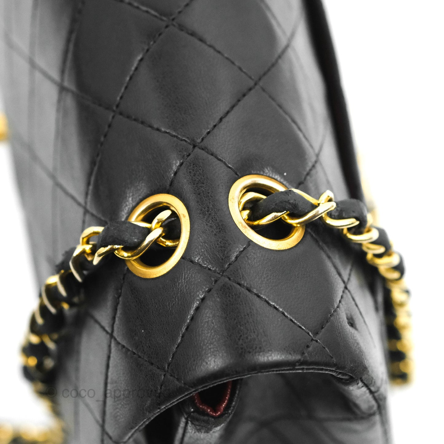 Chanel Vintage Square Flap Bag Black Lambskin 24K Gold Hardware