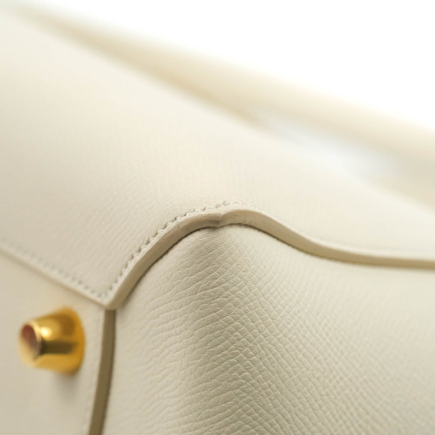 Celine Mini Belt Bag White Grained Calfskin Gold Hardware