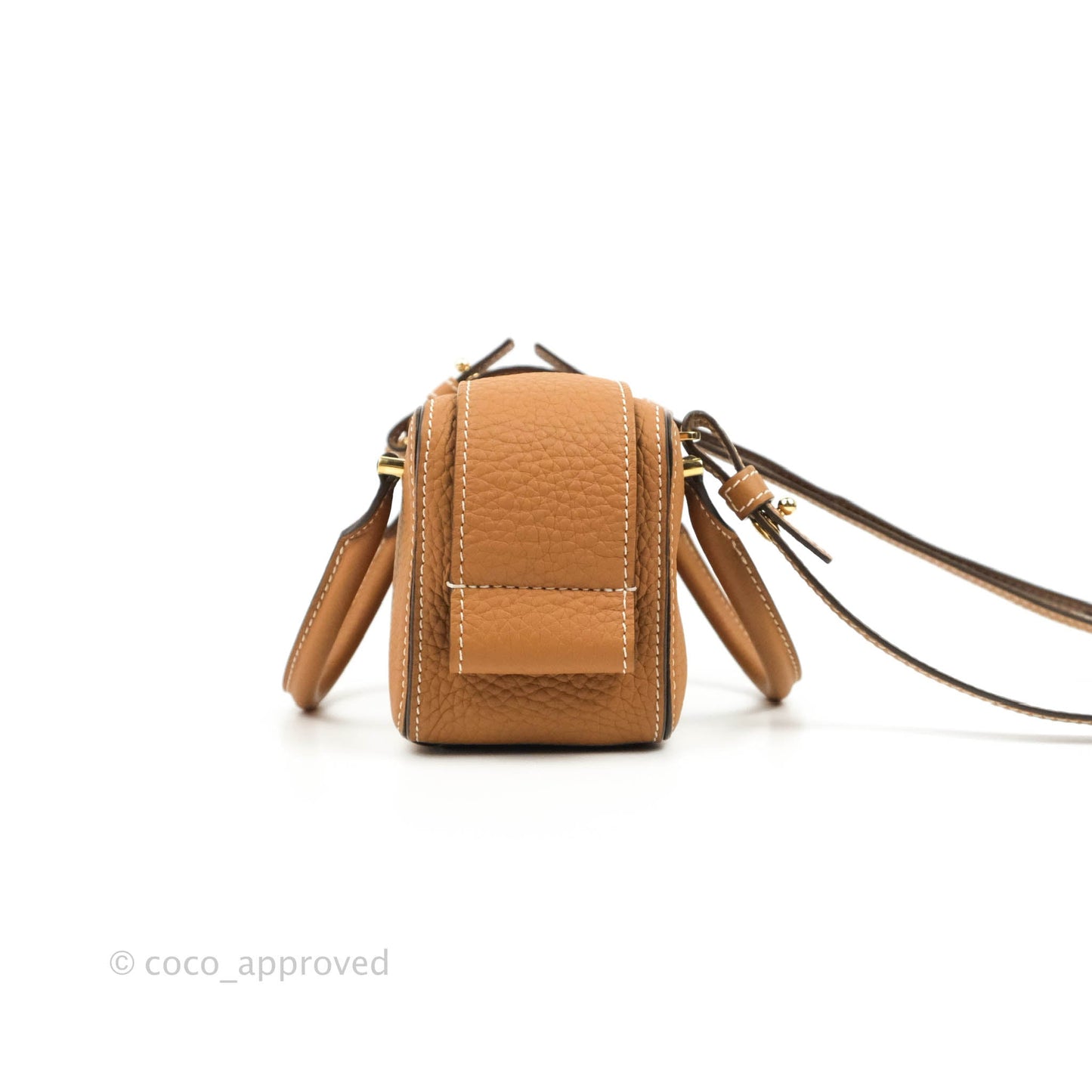 Delvaux Nano Cool Box in Taurillon Soft Grained Calfskin Vegetal Ivory Gold Hardware