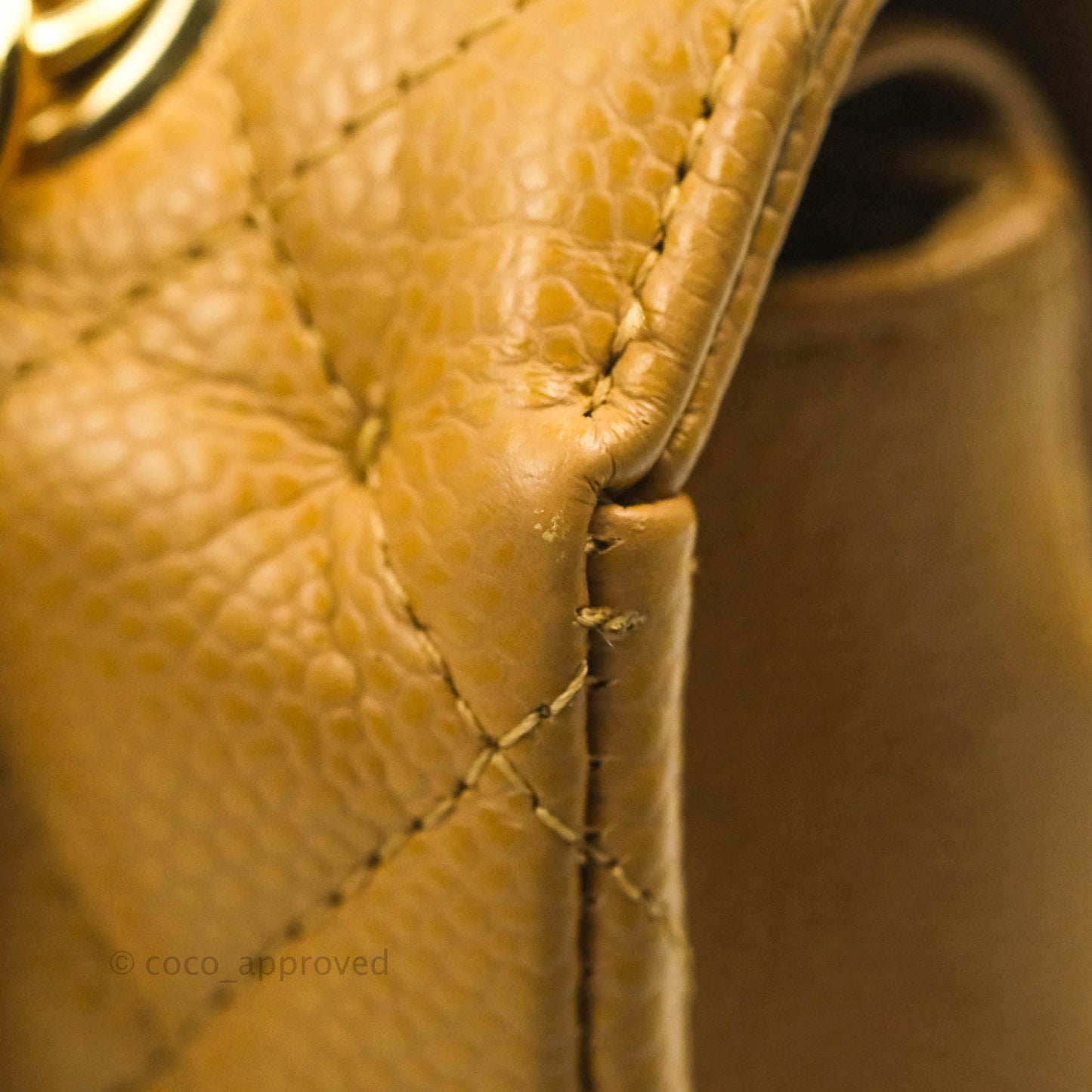 Chanel S/M Small Classic Quilted Flap Dark Beige Caviar 24K Gold Hardware