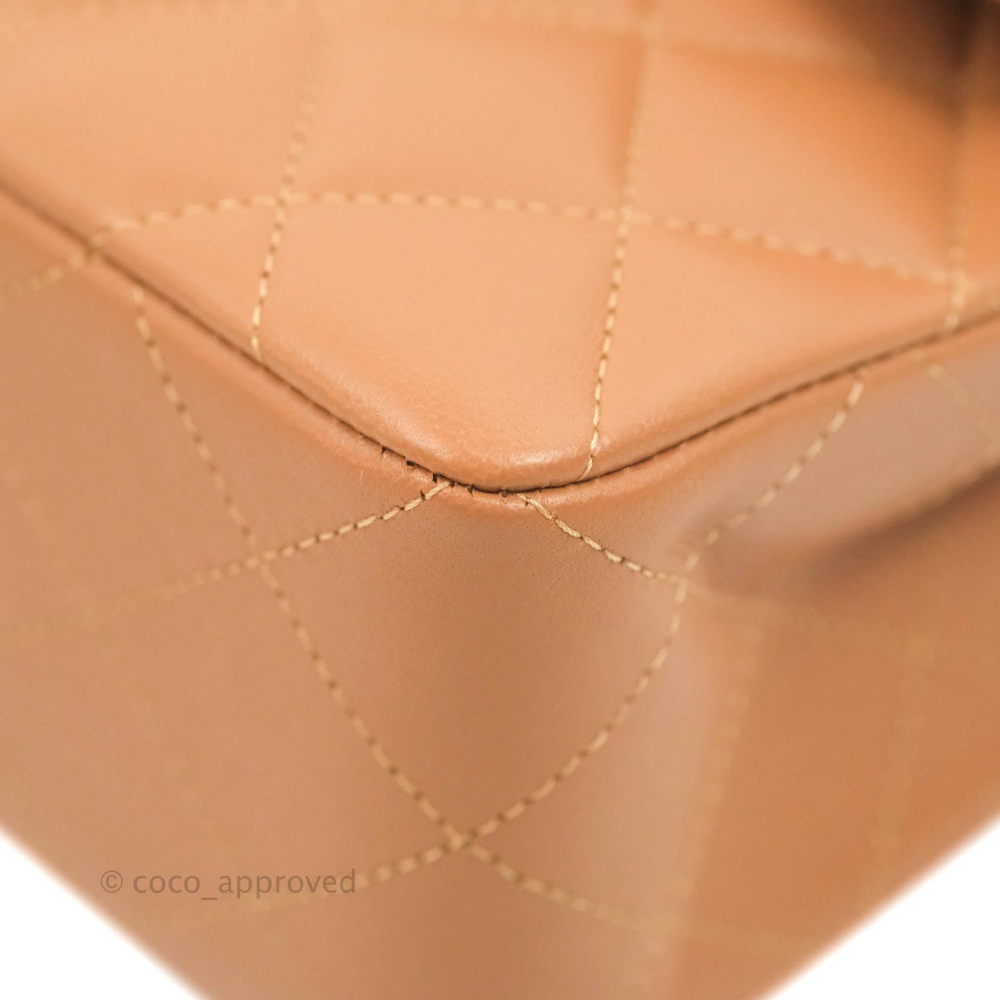 Chanel Classic Small S/M Flap Dark Beige Caramel Lambskin Gold Hardware 22S