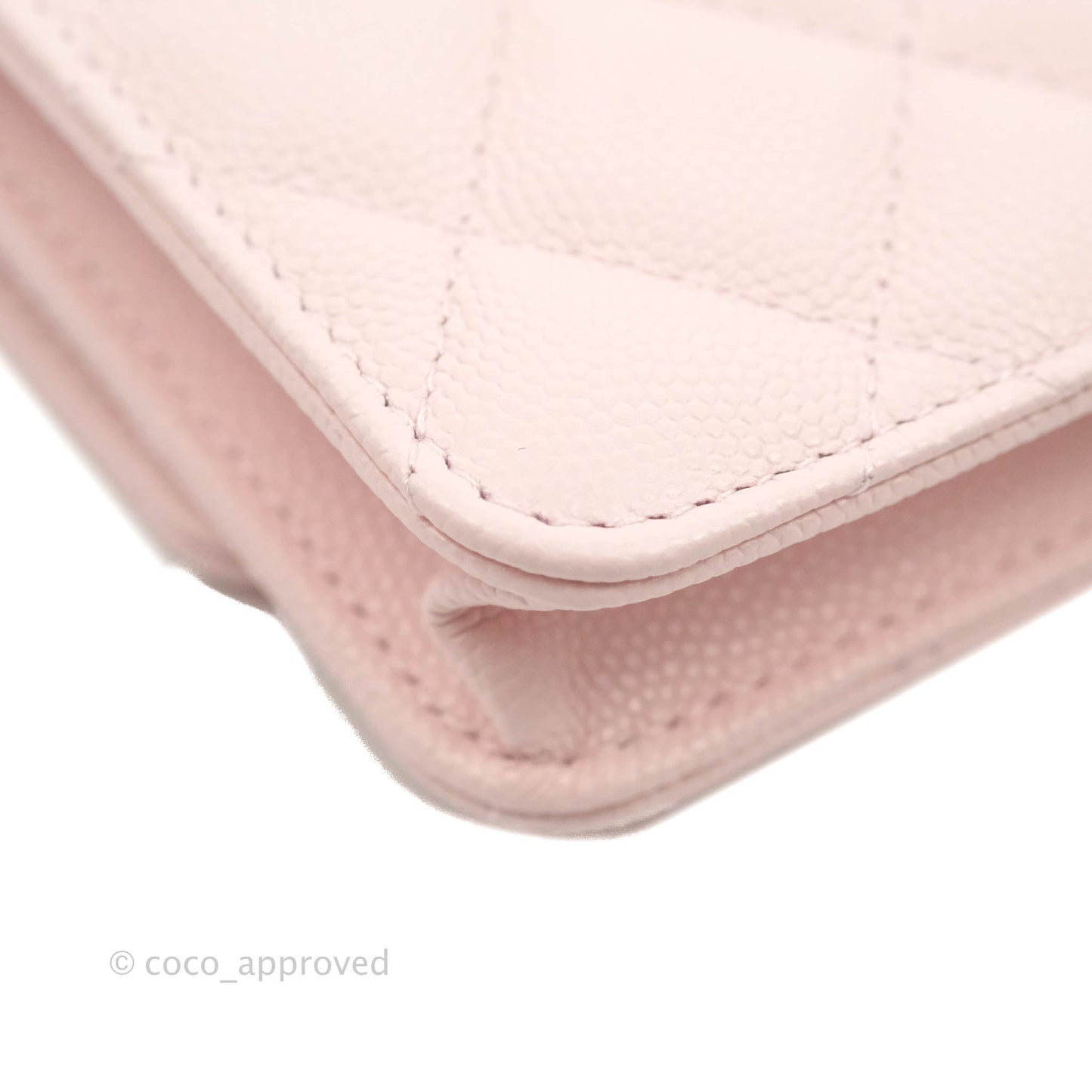 Chanel Mini Wallet With Chain Light Pink Caviar Gold Hardware