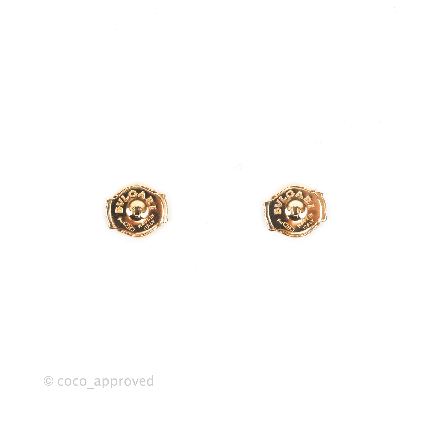 Bvlgaril Bulgari-Bulgari 18K Rose Gold Mother of Pearl Round Earrings