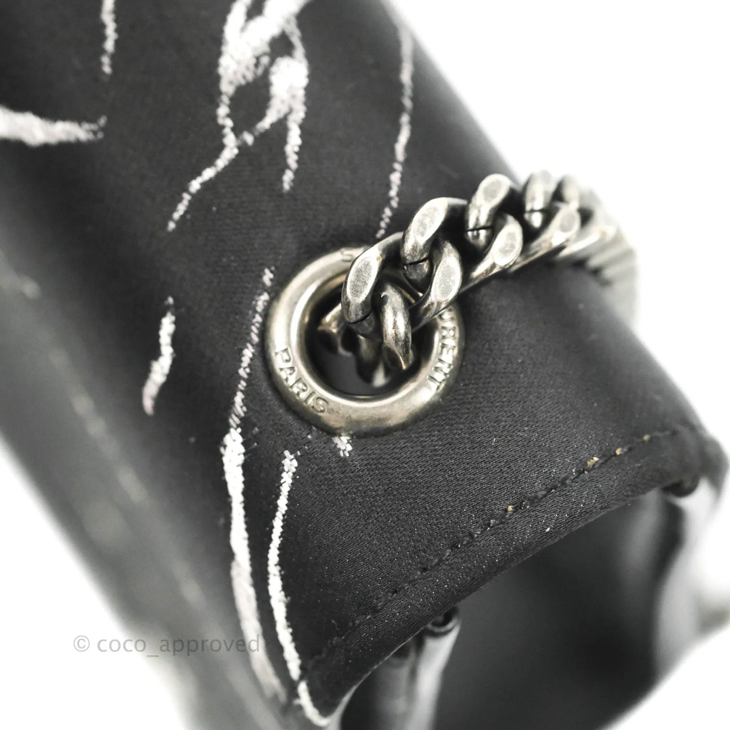 Saint Laurent Small Kate Marbled Stain Chain Bag Black Ruthenium Hardware