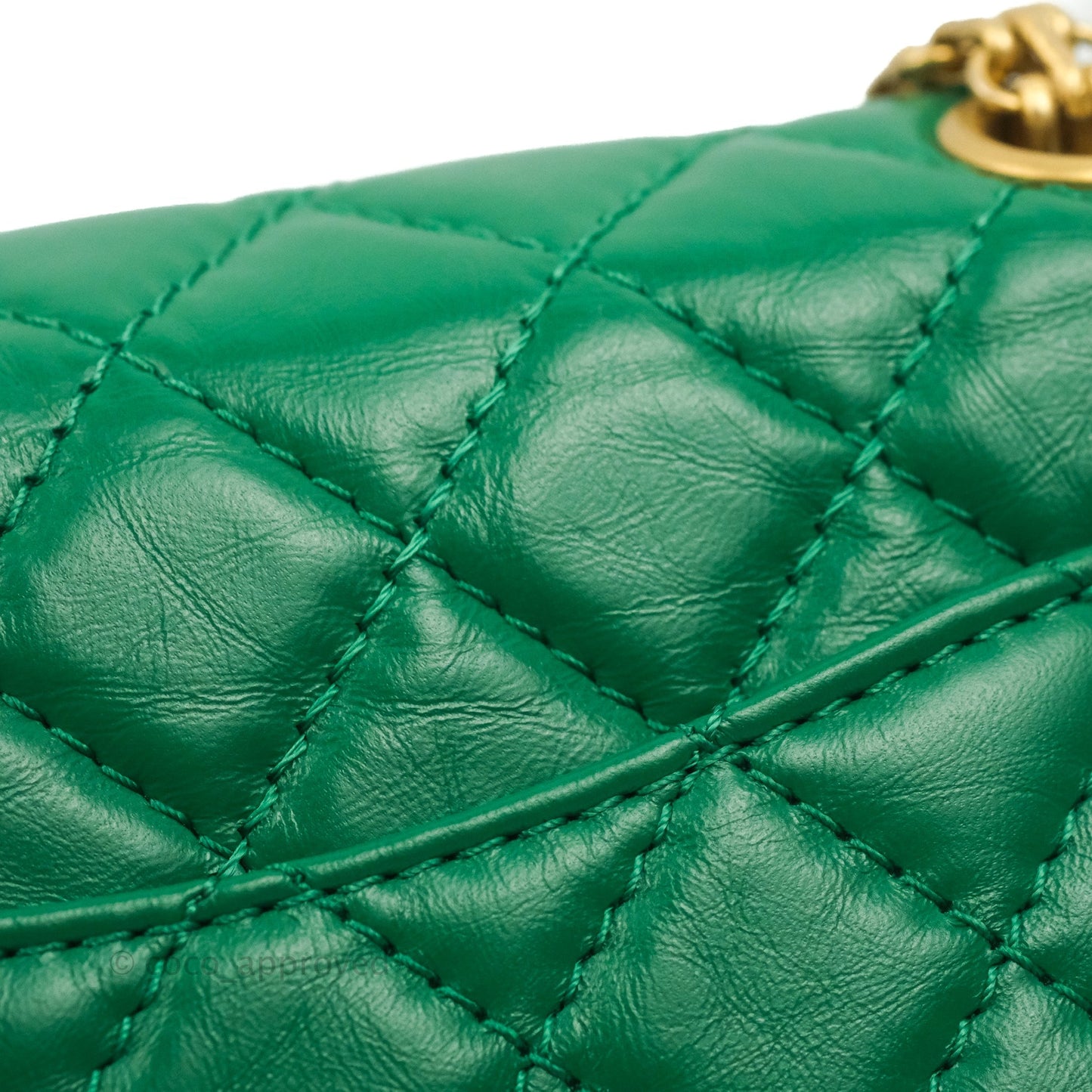 Chanel Mini Reissue 224 Green Aged Calfskin Aged Gold Hardware