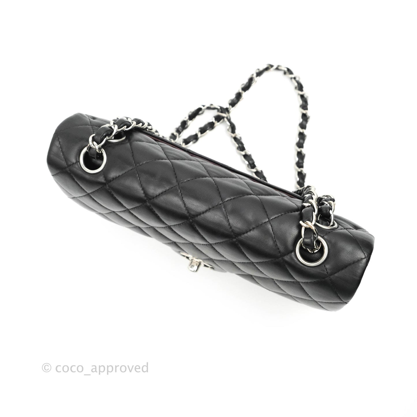 Chanel Small Classic Quilted Flap Black Lambskin Silver Hardware