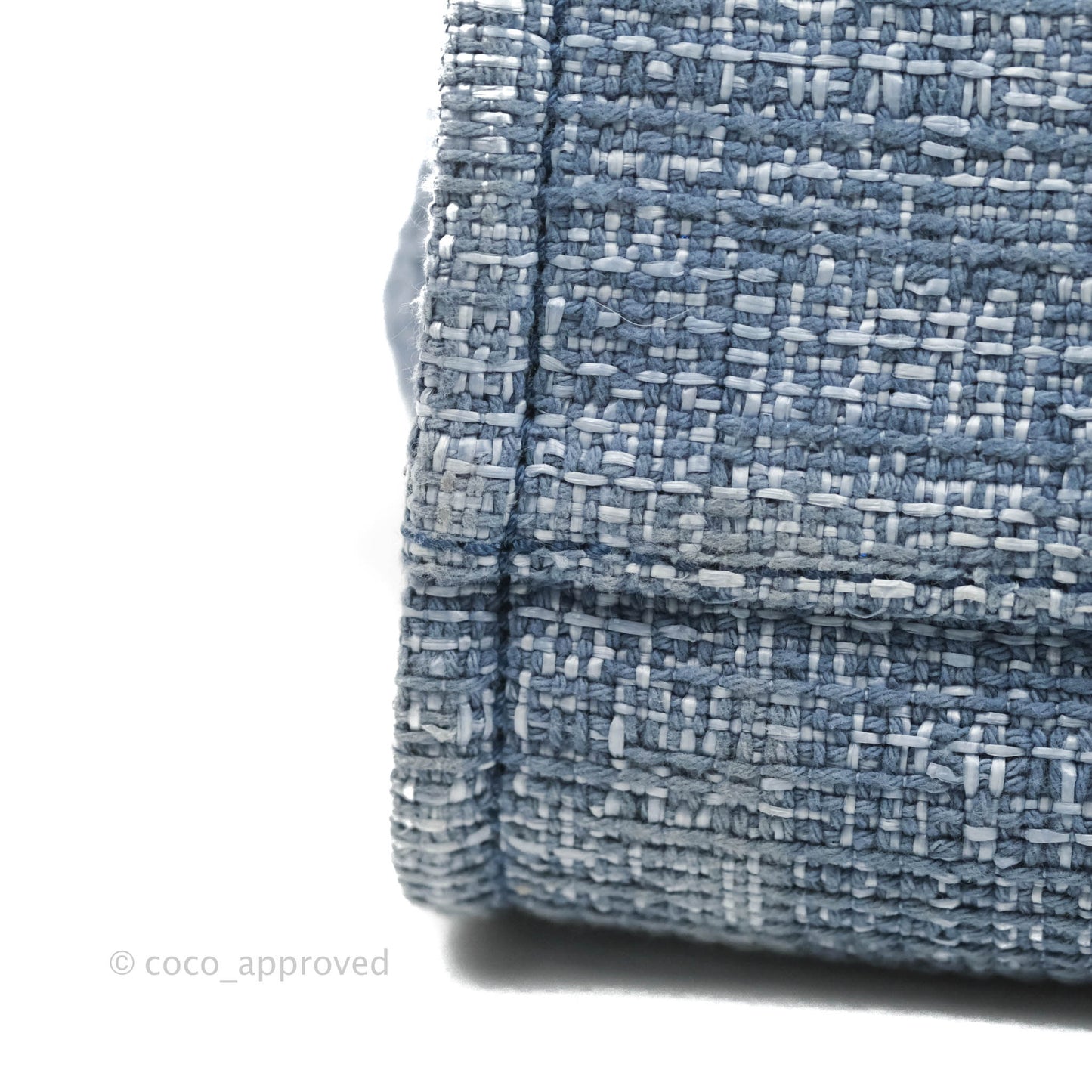 Chanel Large Deauville Blue Canvas Silver Hardware