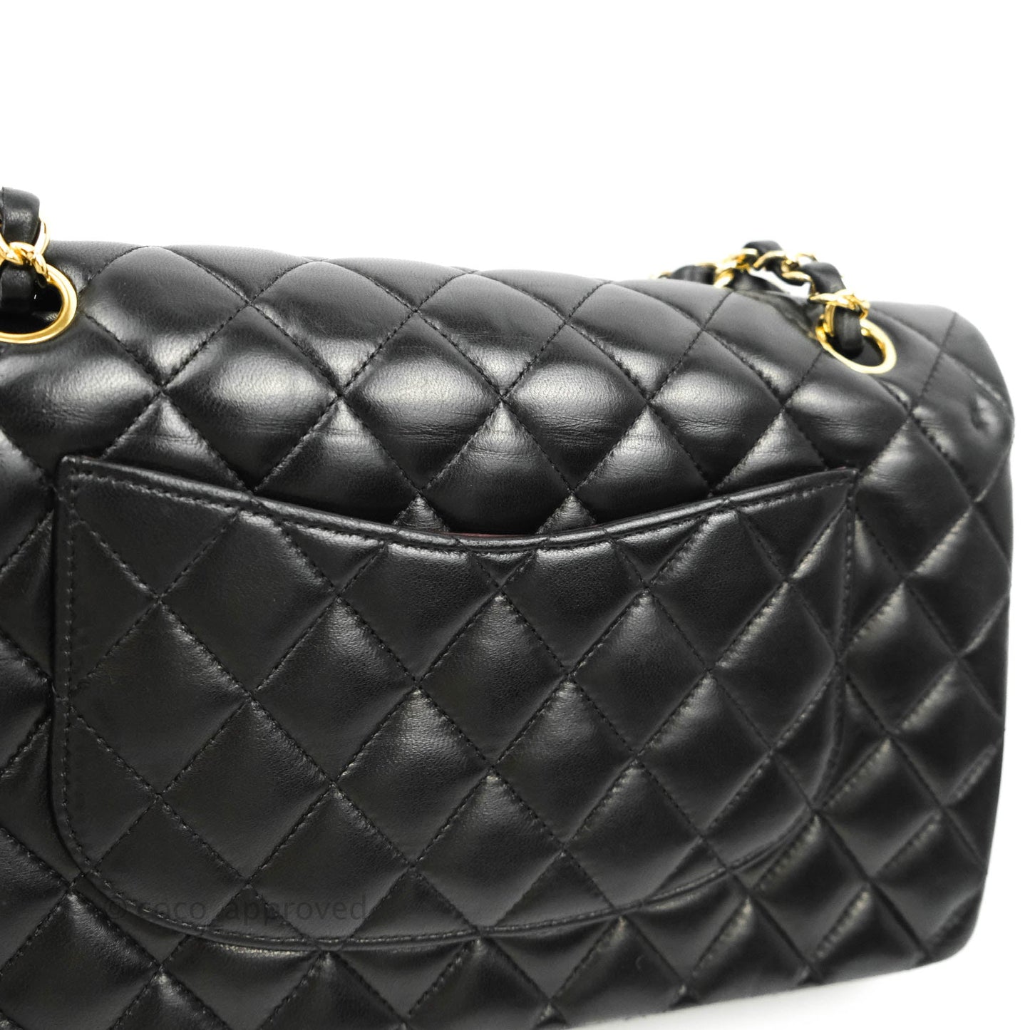 Chanel Classic M/L Flap Bag Black Lambskin Gold Hardware