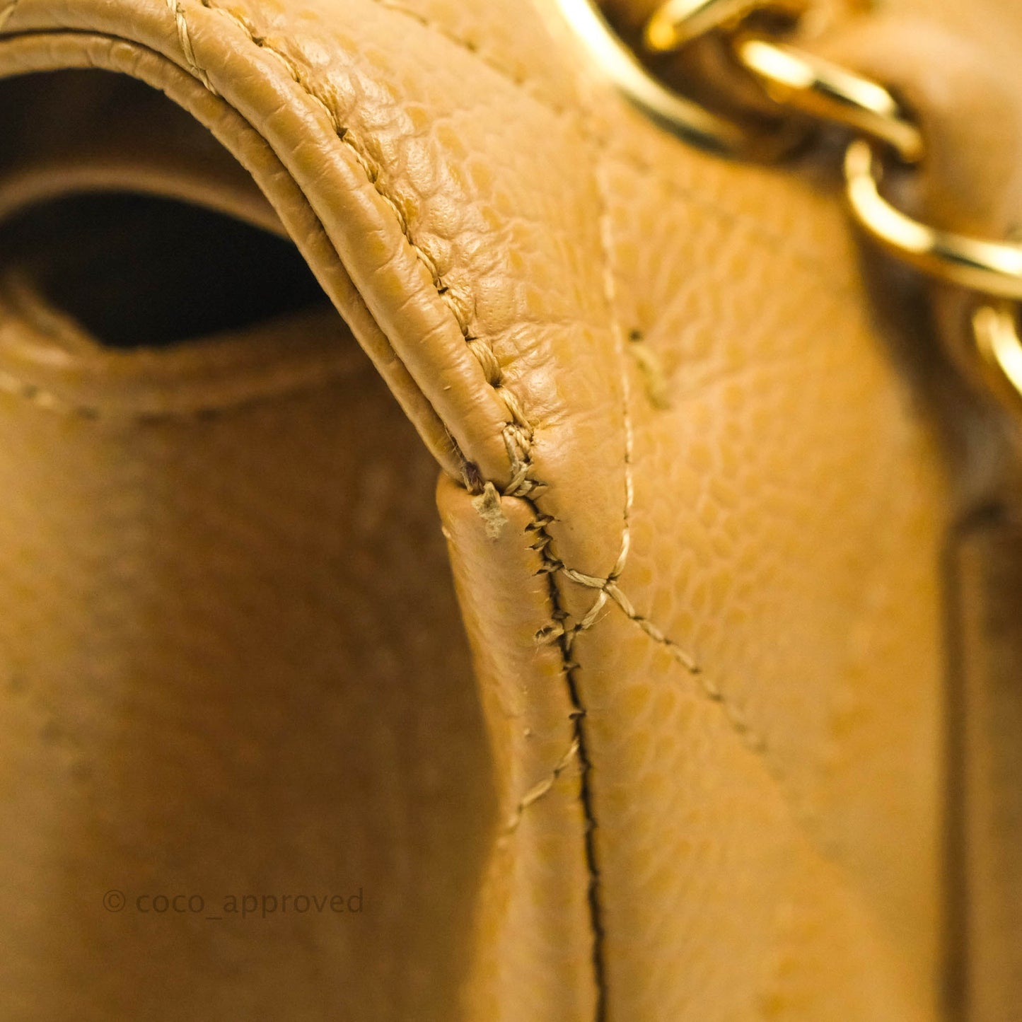 Chanel S/M Small Classic Quilted Flap Dark Beige Caviar 24K Gold Hardware