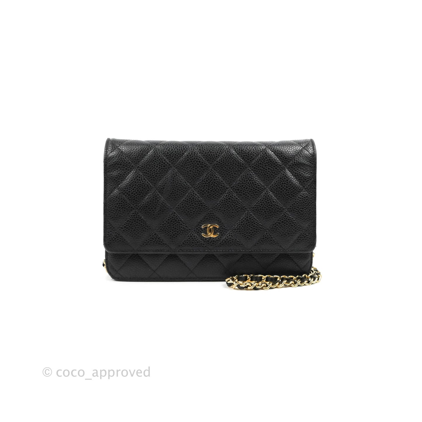Chanel Quilted Classic WOC Black Caviar Gold Hardware