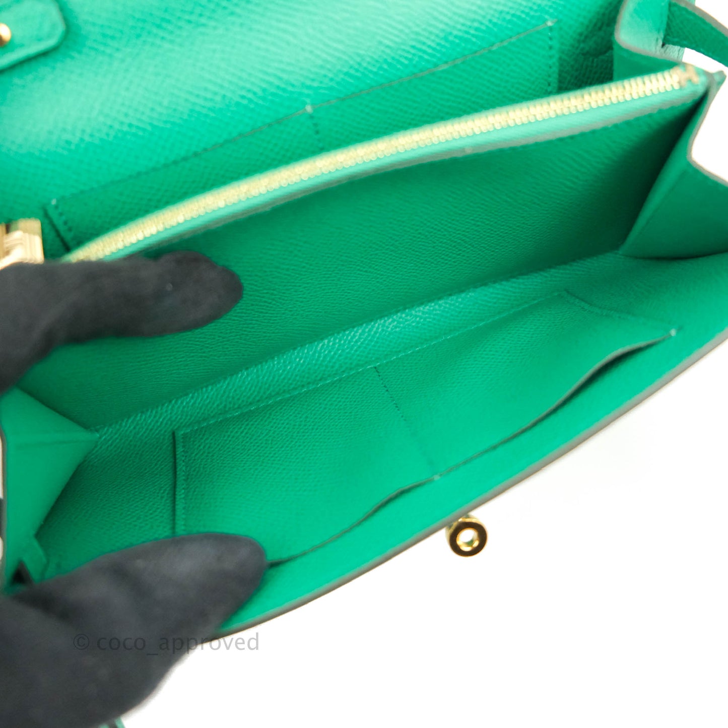 Hermès Kelly To Go Wallet Veau Epsom 06 Vert Jade Gold Hardware