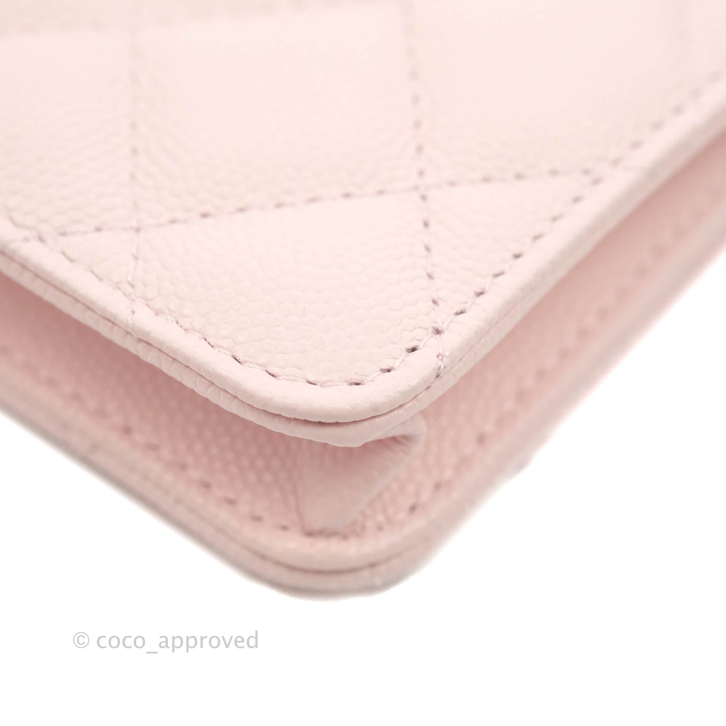 Chanel Mini Wallet With Chain Light Pink Caviar Gold Hardware
