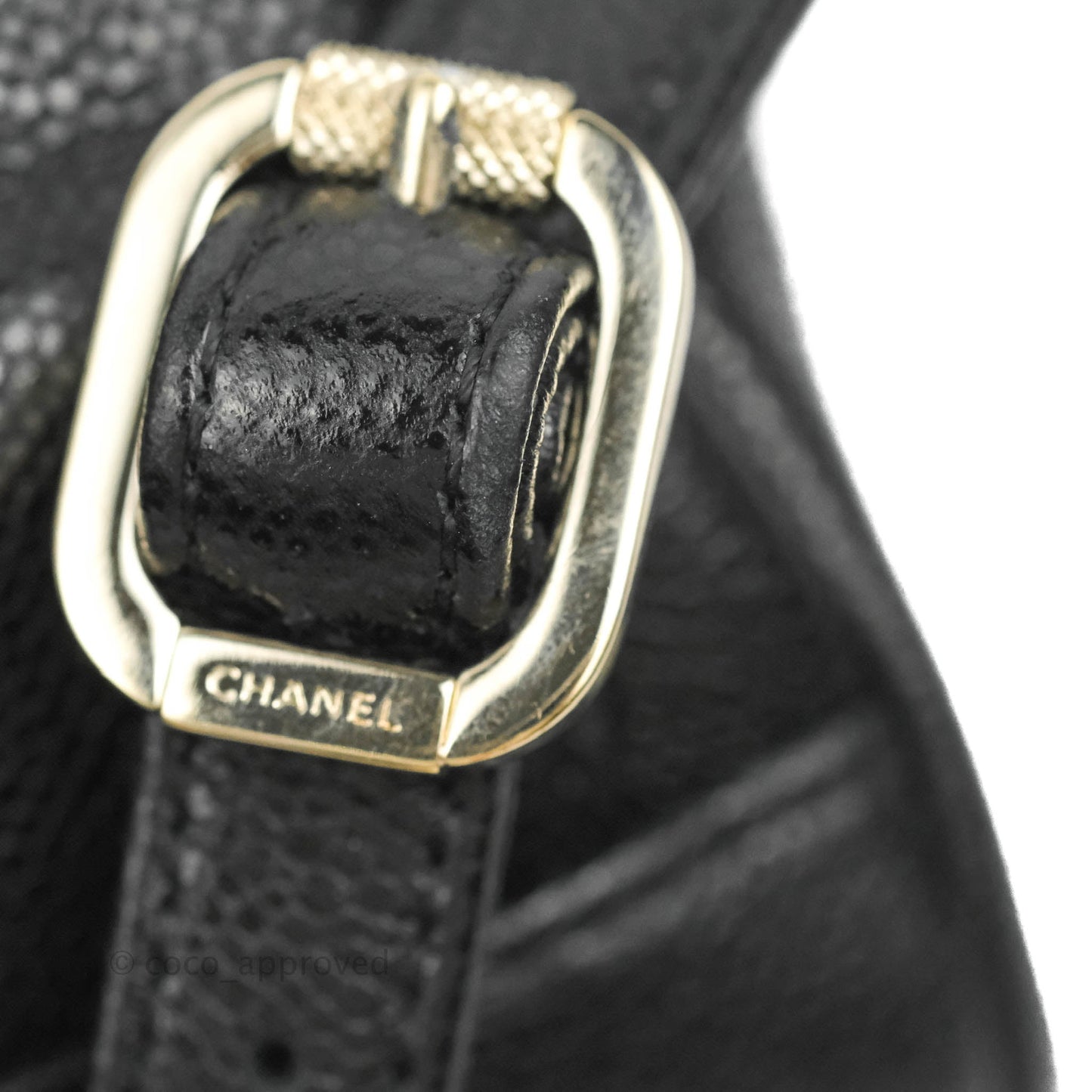 Chanel Quilted Business Affinity Backpack Black Caviar Light Gold Hardware