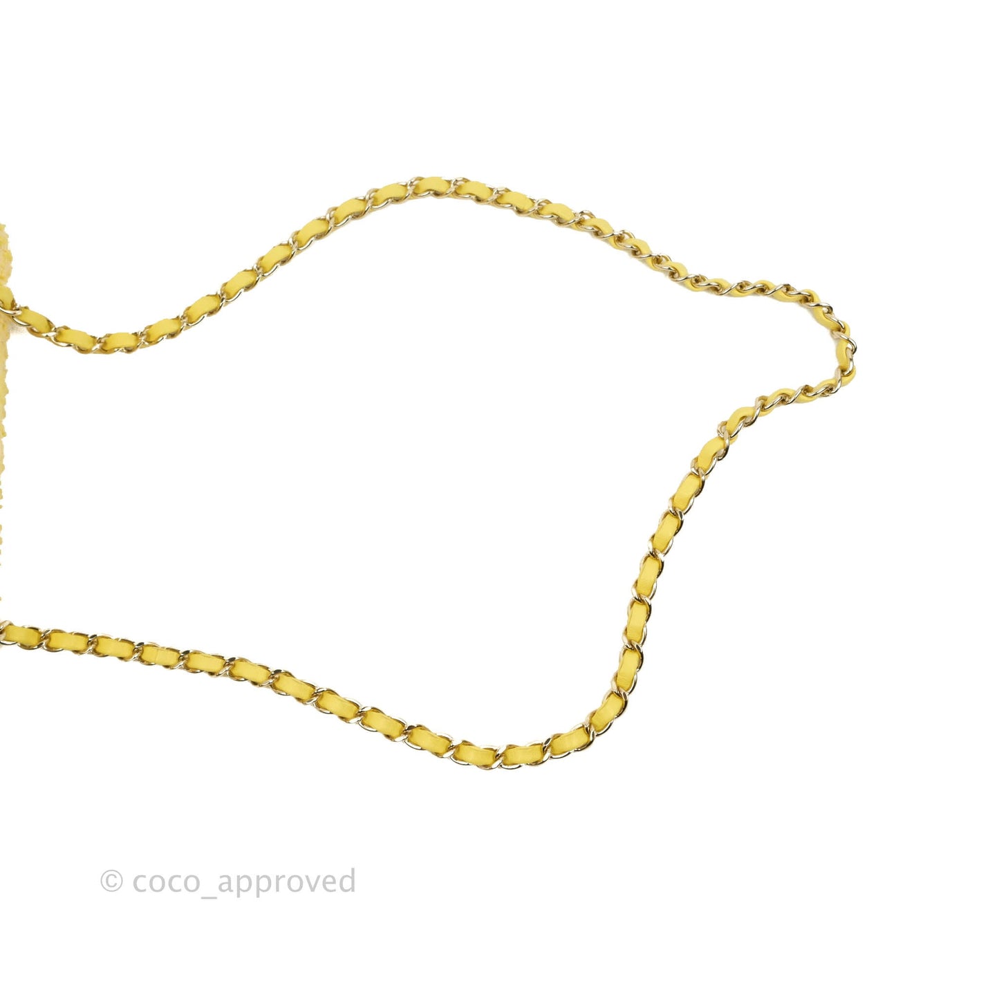 Chanel Classic Mini Rectangular Flap Yellow Tweed Gold Hardware