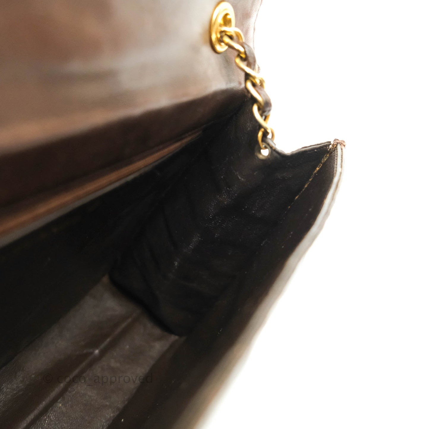 Chanel Vintage Brown Crocodile Leather Shoulder Bag Gold Hardware