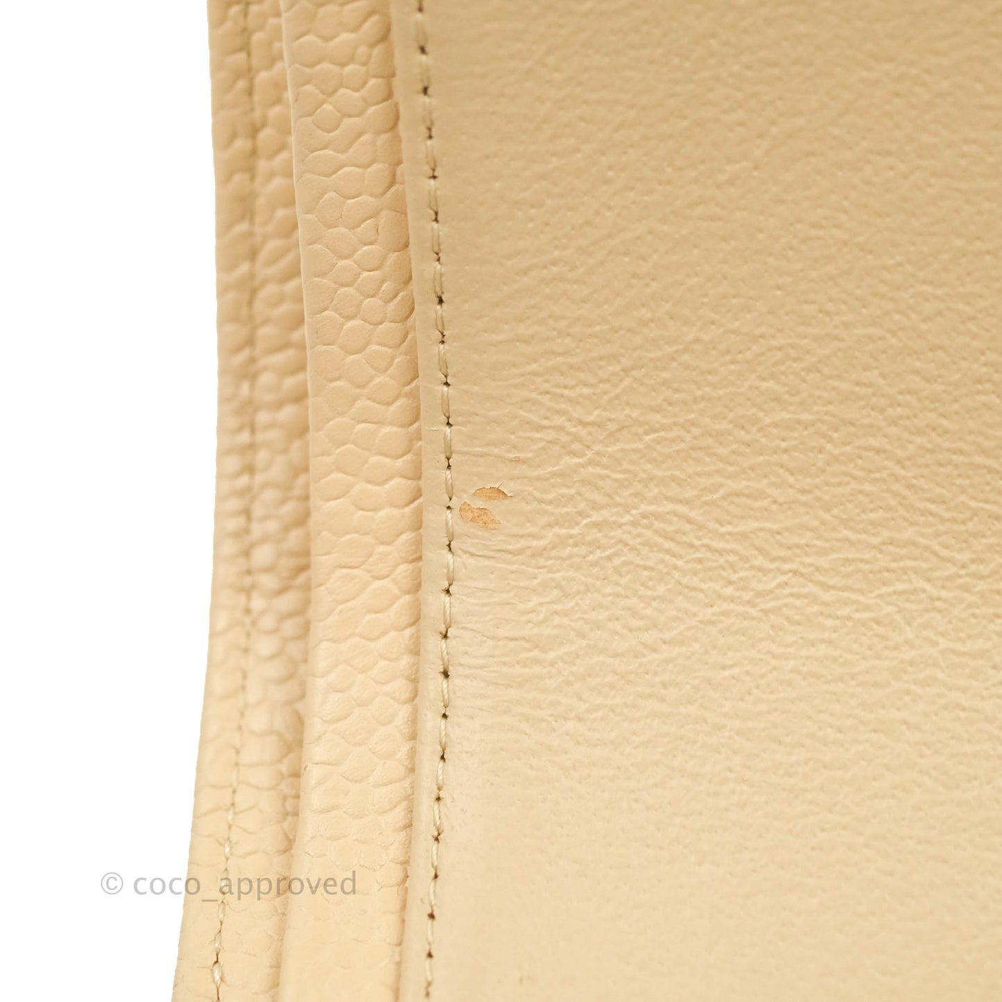Chanel Classic M/L Medium Flap Quilted Beige Caviar Gold Hardware