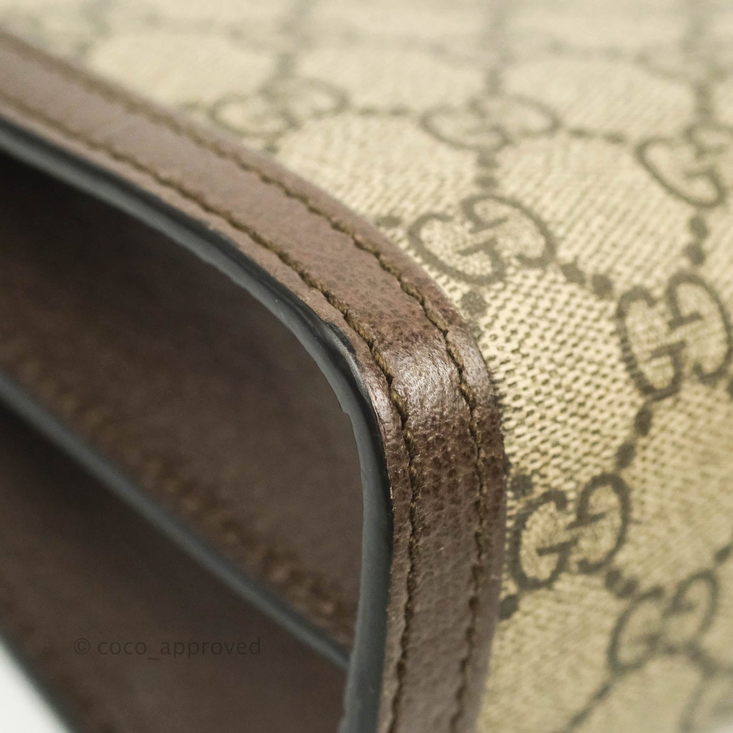 Gucci GG Supreme Monogram Web Small Ophidia Chain Shoulder Bag Brown