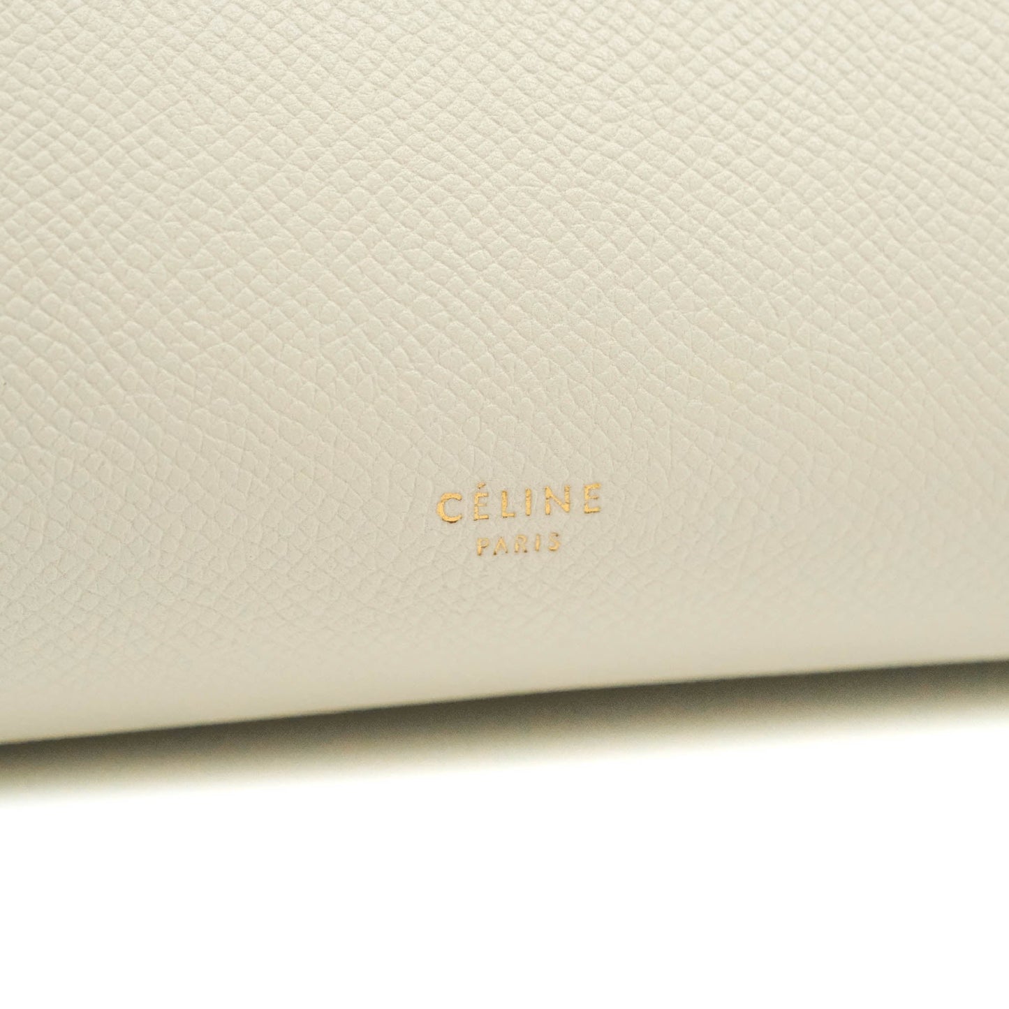 Celine Mini Belt Bag White Grained Calfskin Gold Hardware