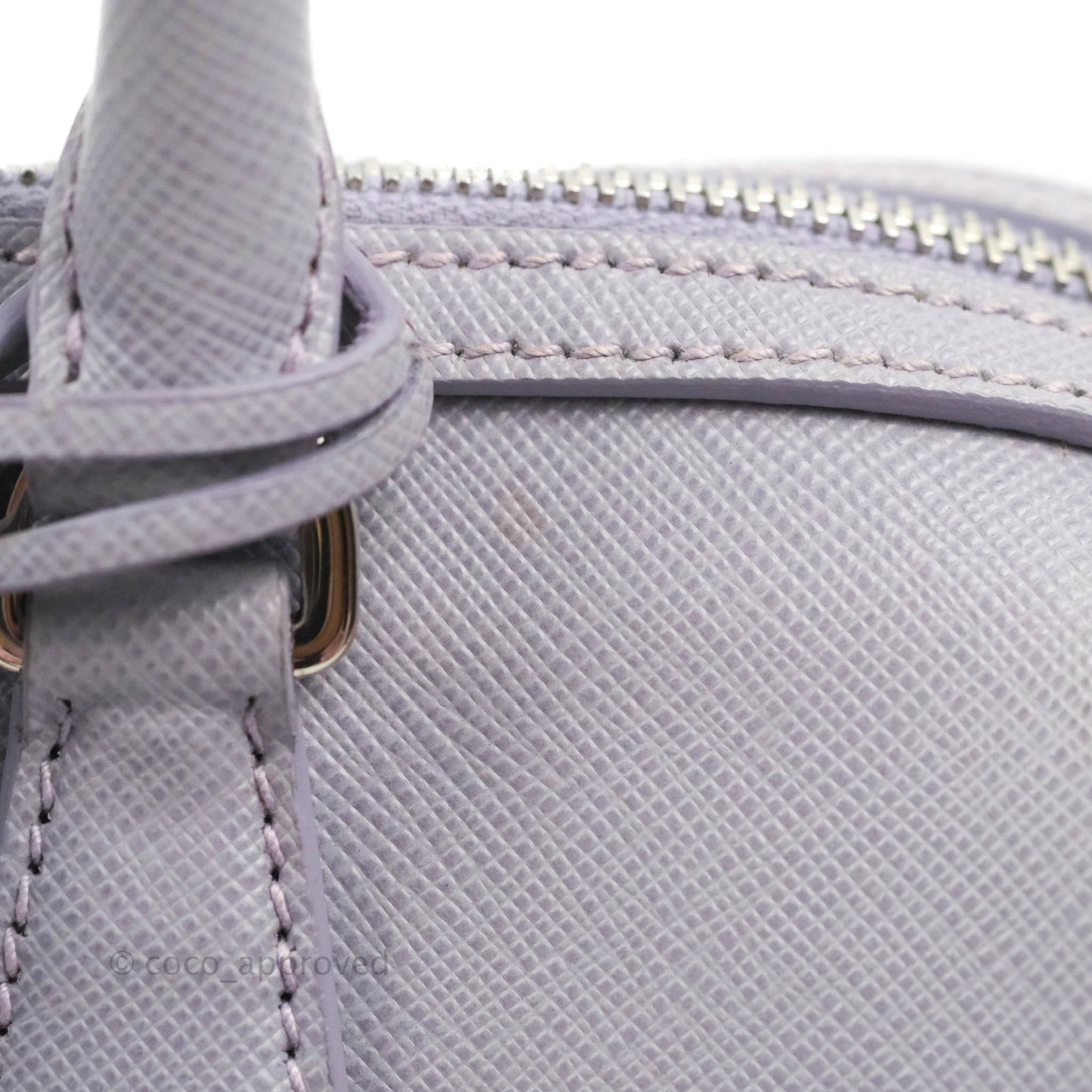 Prada Lilac Lux Convertible Boston Saffiano Leather Mini