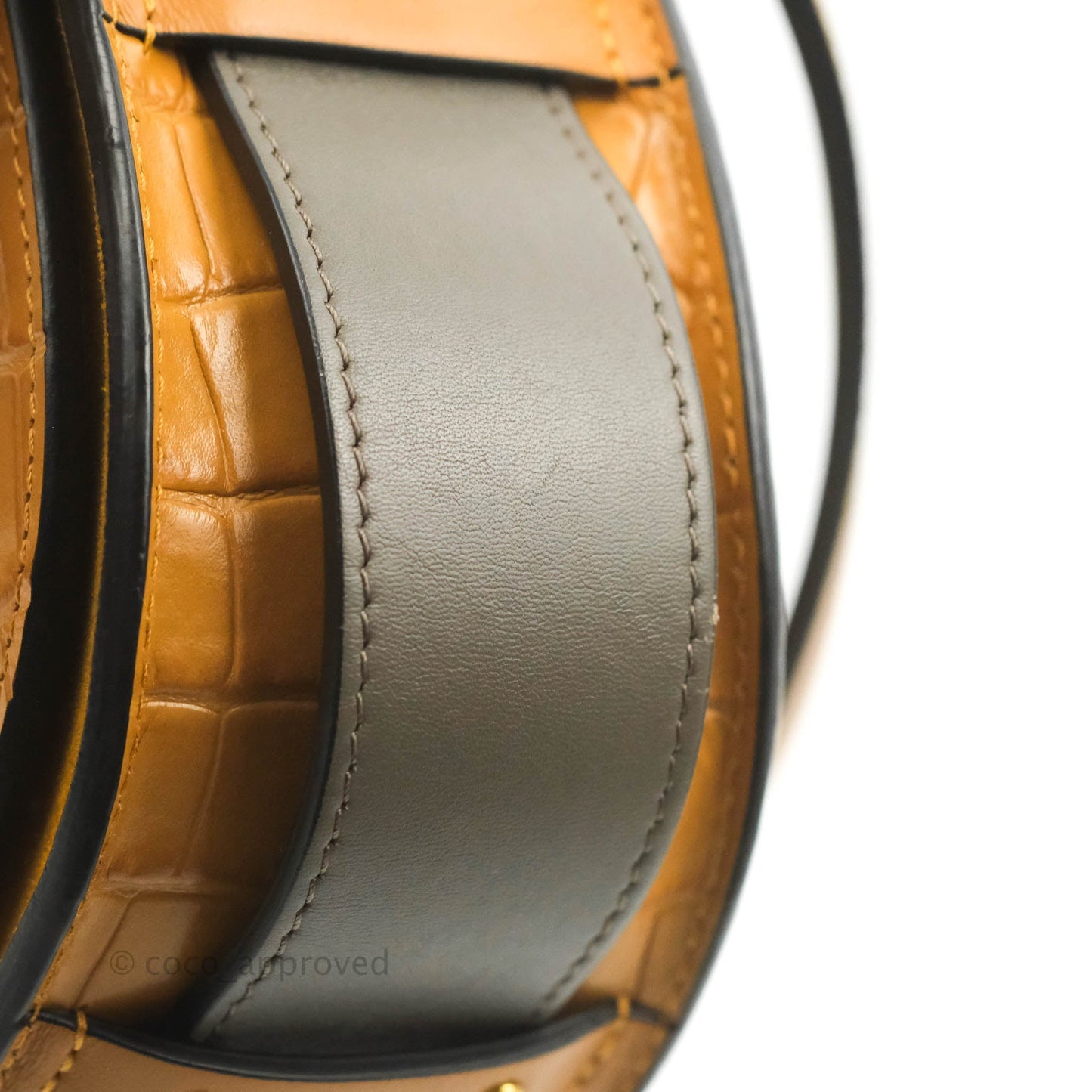 Chloe Small Croc-Embossed Tess Brown Bag
