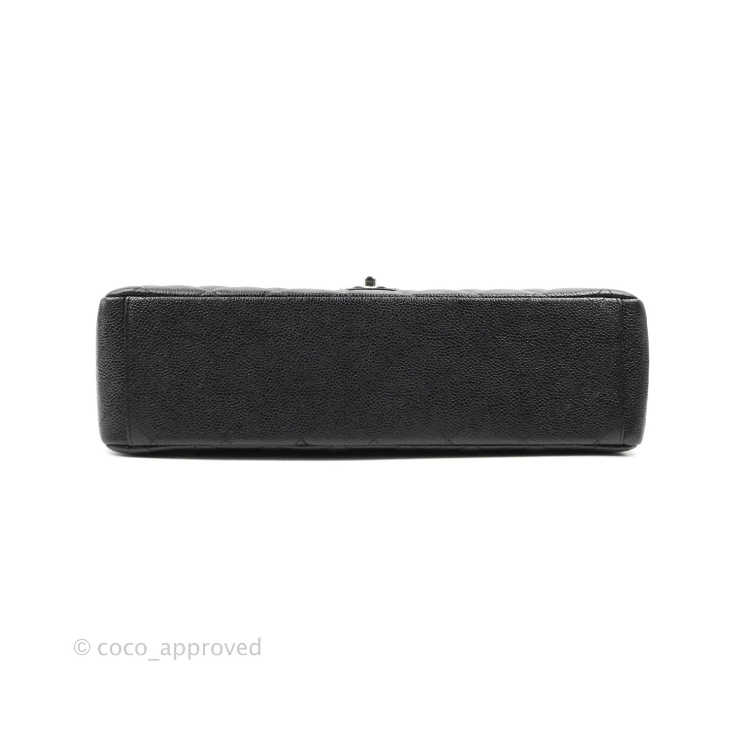 Chanel Quilted Maxi Double Flap Black Caviar Silver Hardware