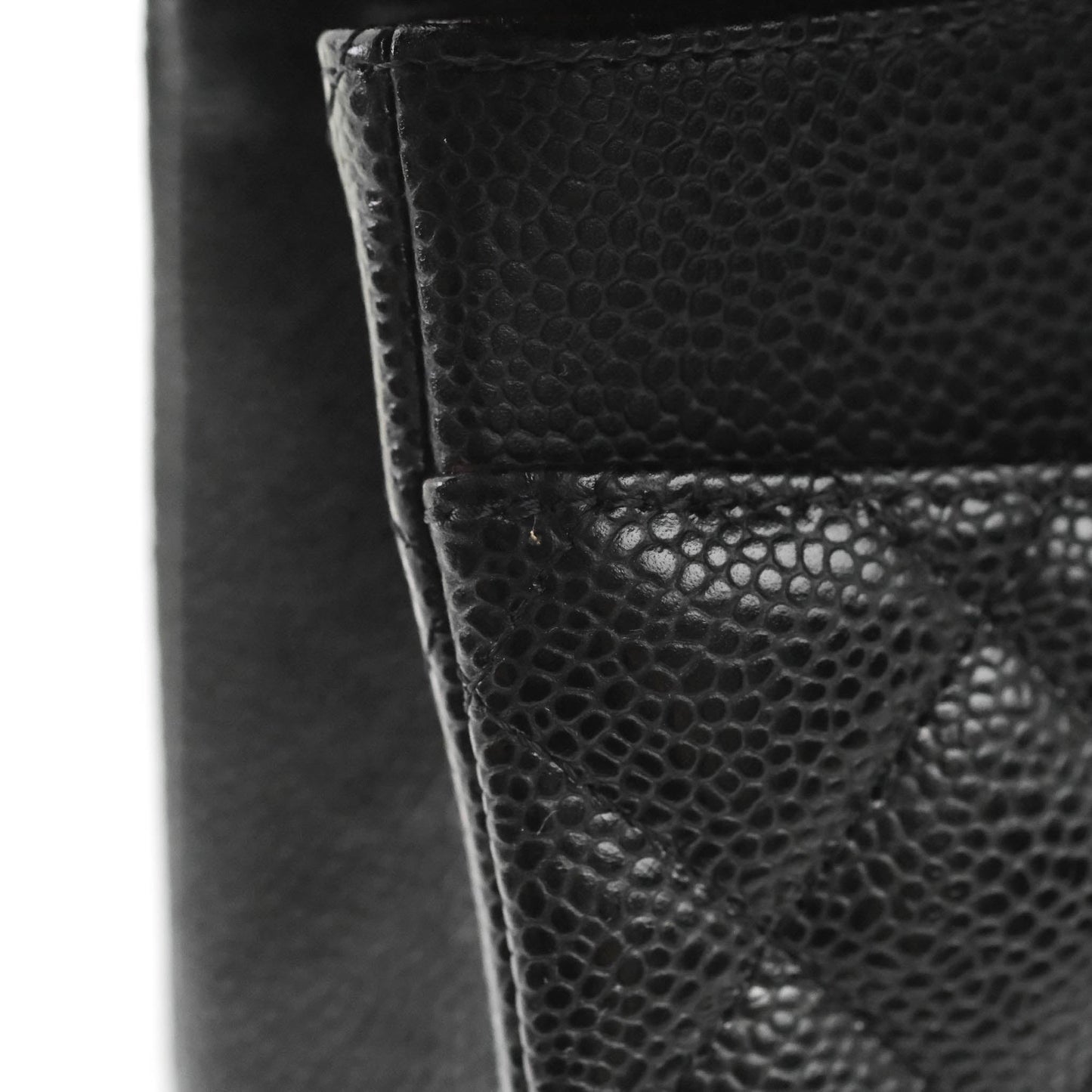 Chanel Classic M/L Medium Flap Quilted Black Caviar Gold Hardware