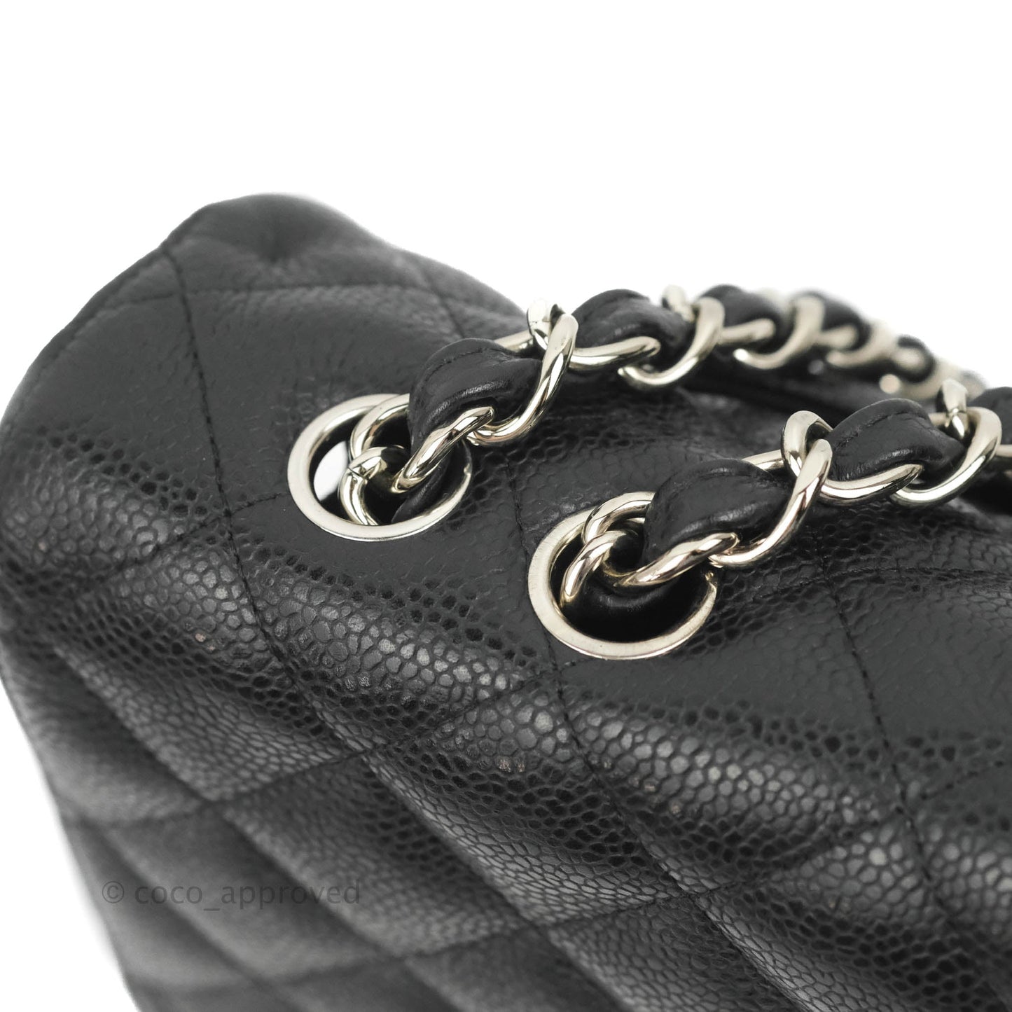 Chanel Jumbo Single Flap Black Caviar Silver Hardware