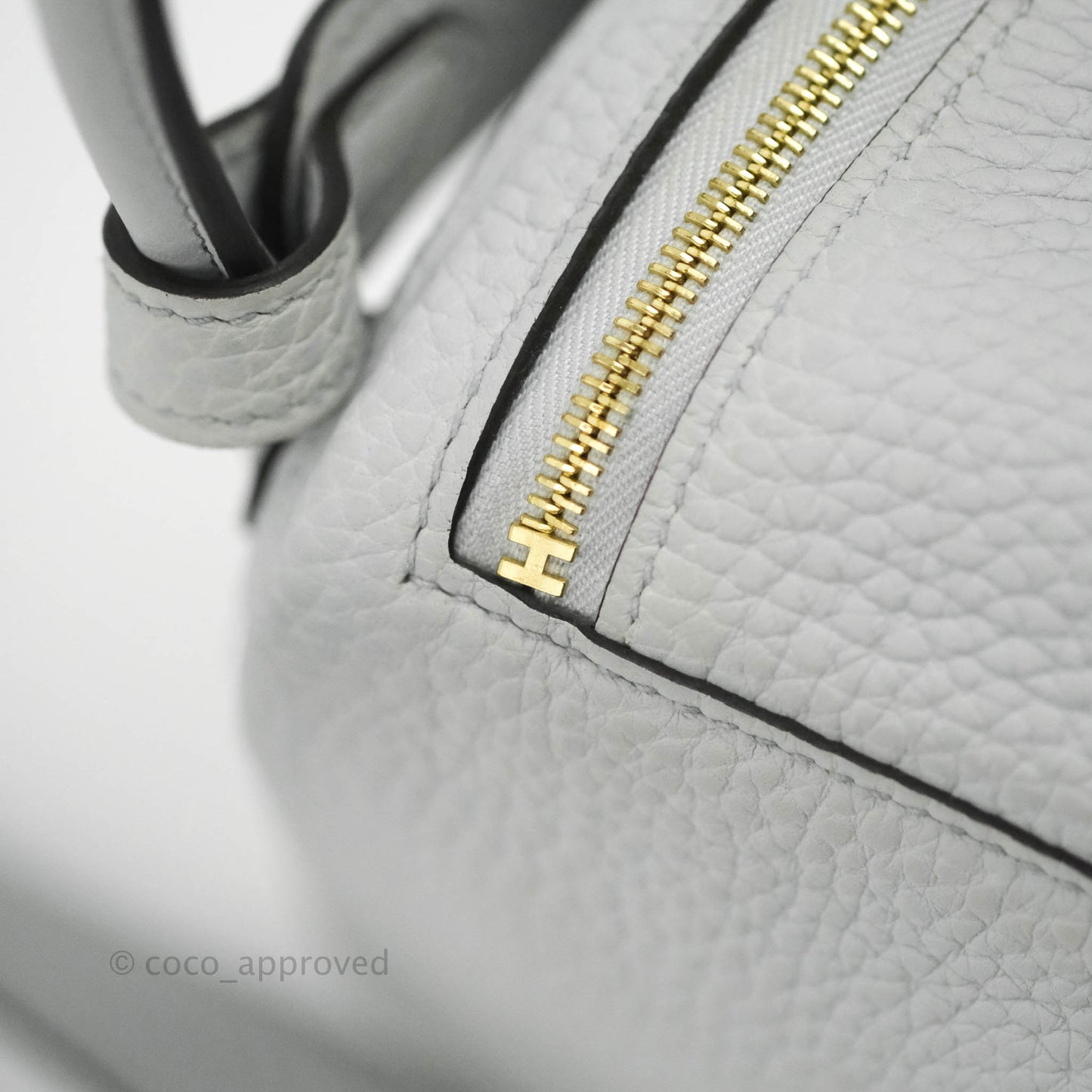 Hermès Mini Lindy 20 Blue Pale Clemence Gold Hardware