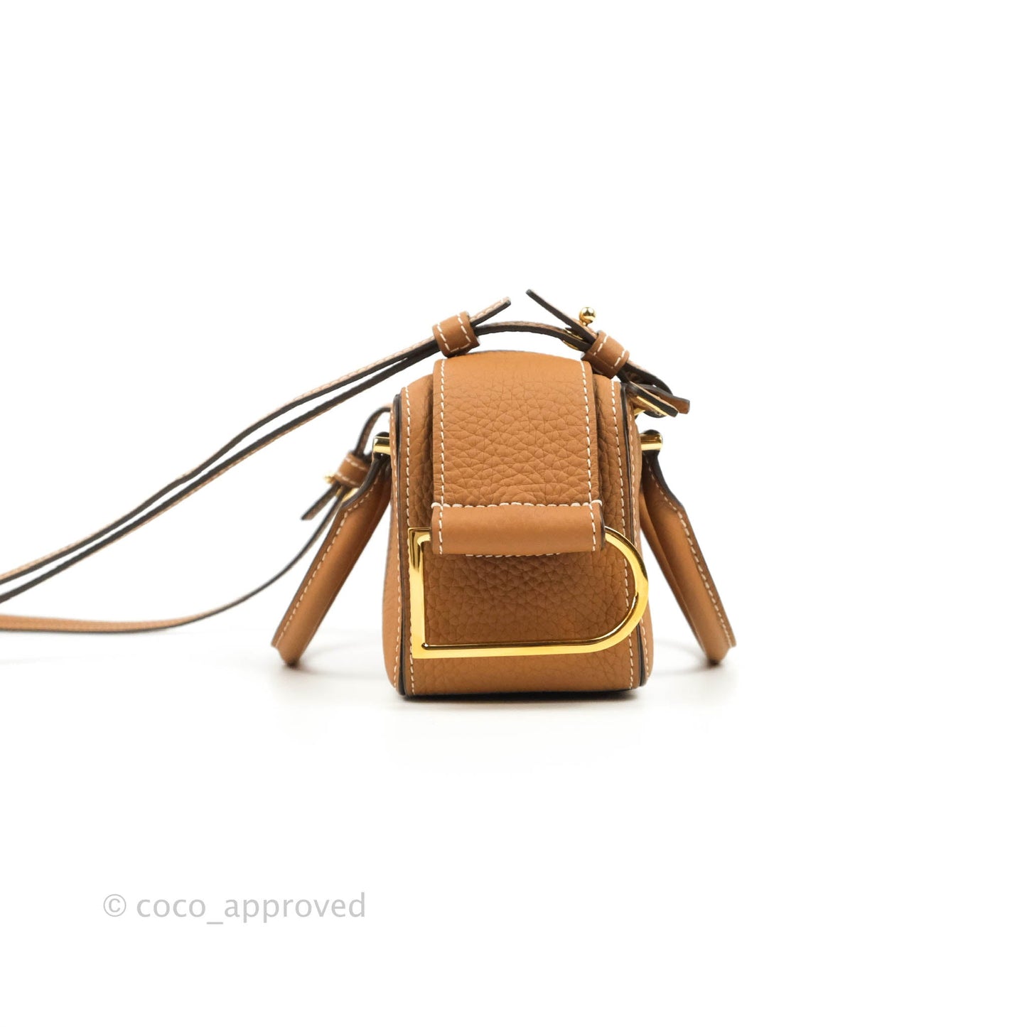 Delvaux Nano Cool Box in Taurillon Soft Grained Calfskin Vegetal Ivory Gold Hardware