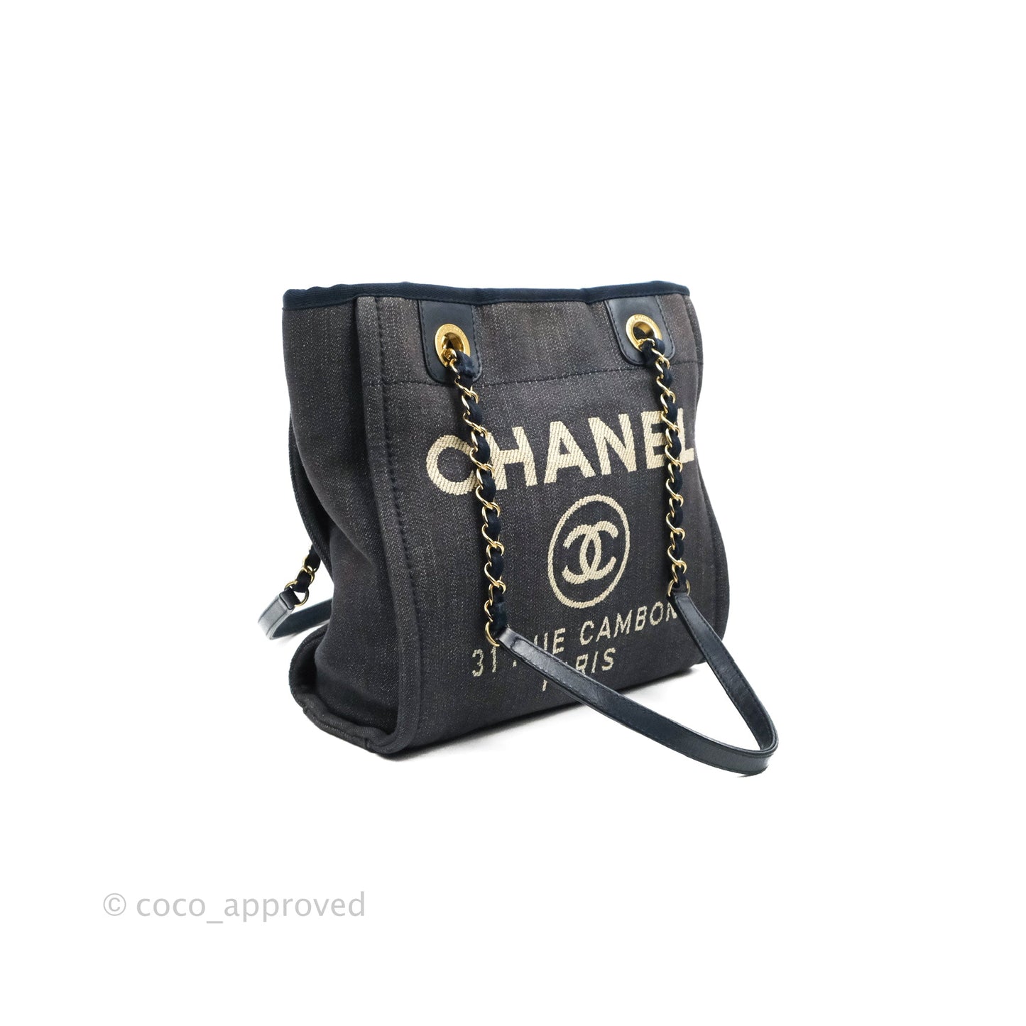 Chanel Mini Deauville Denim Gold Hardware Tote
