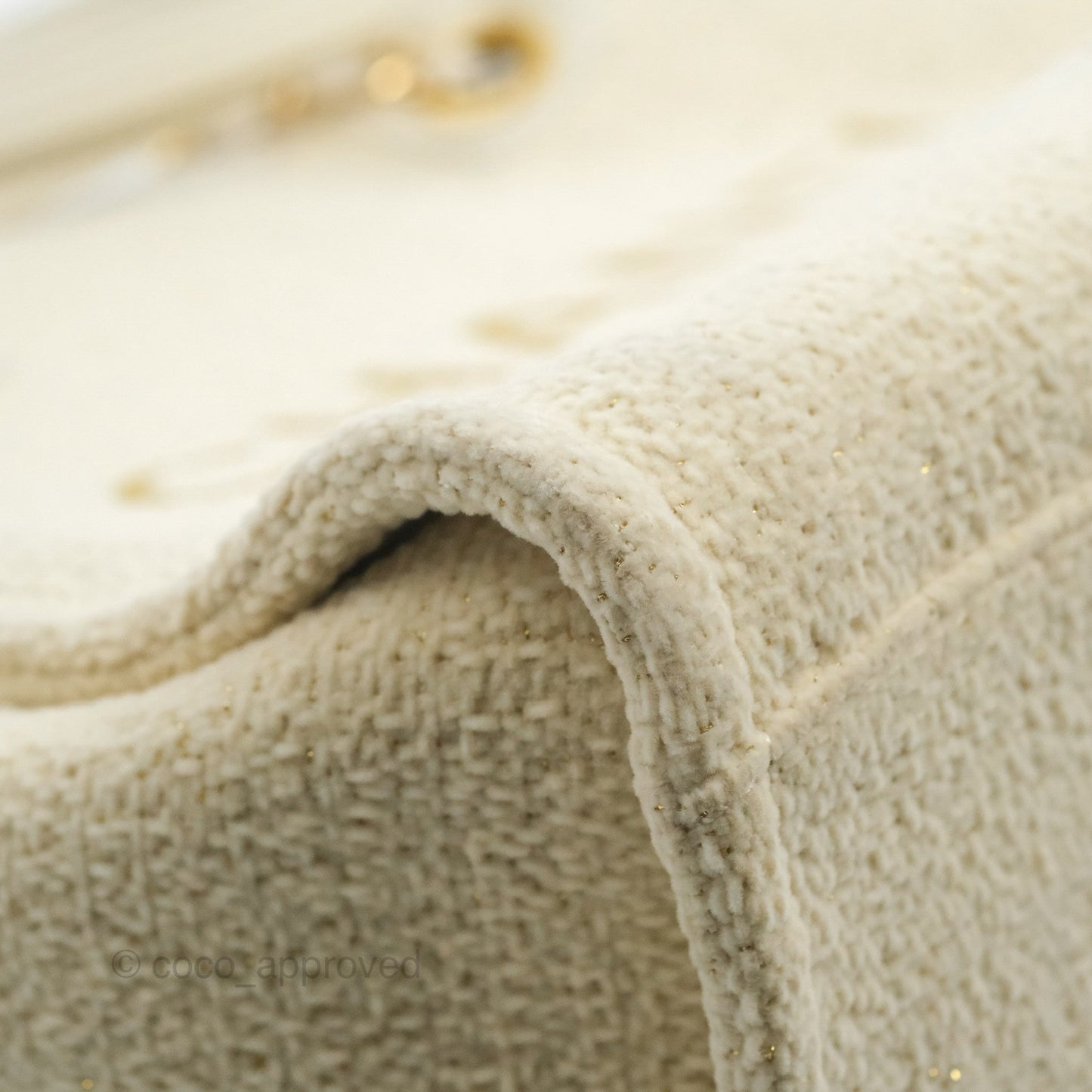 Chanel Medium Deauville Tote Ivory Lurex Boucle 19A