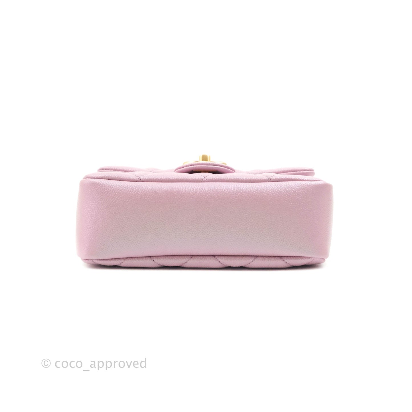 Chanel Quilted My Perfect Mini Iridescent Pink Caviar Aged Gold Hardware 21K