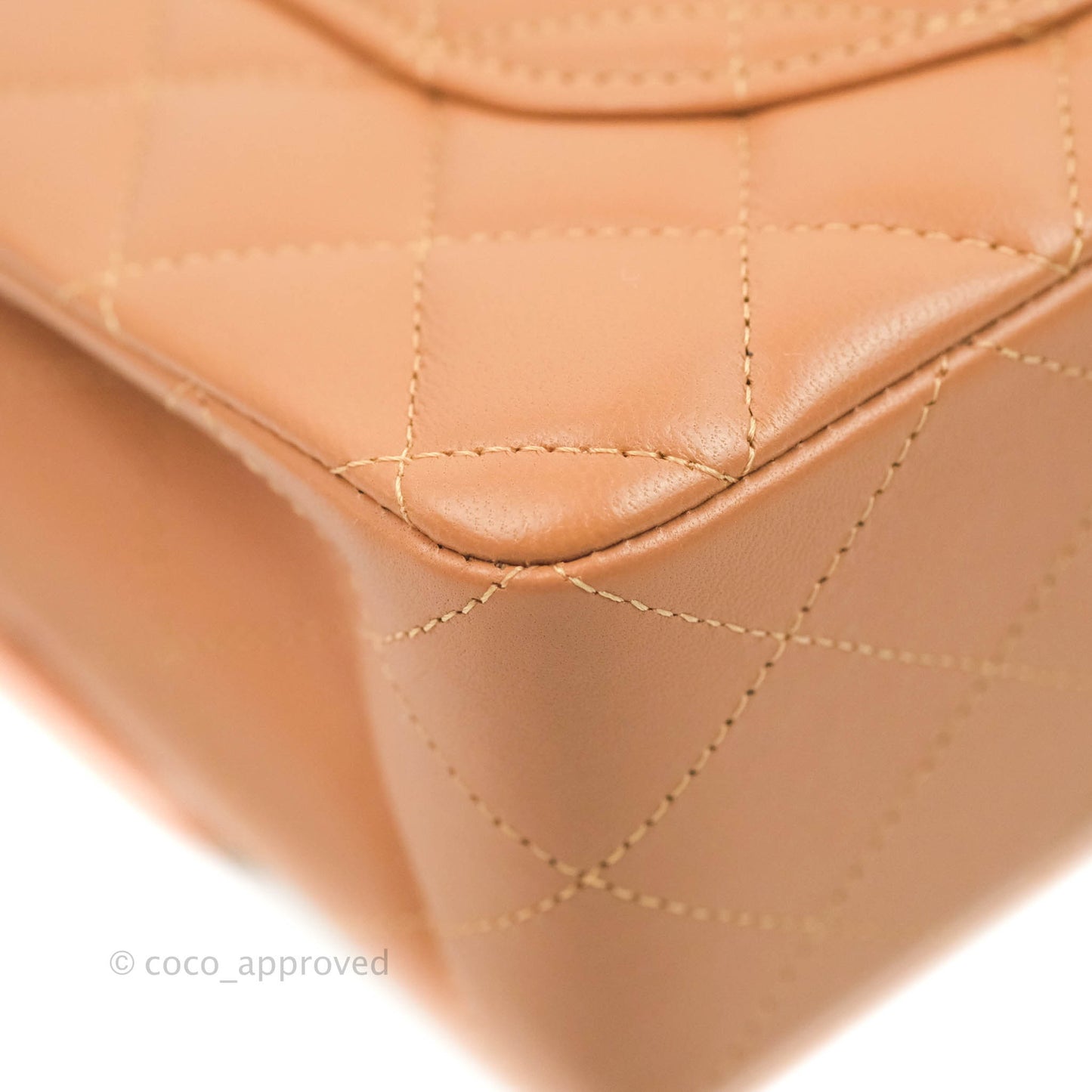 Chanel Classic Small S/M Flap Dark Beige Caramel Lambskin Gold Hardware 22S