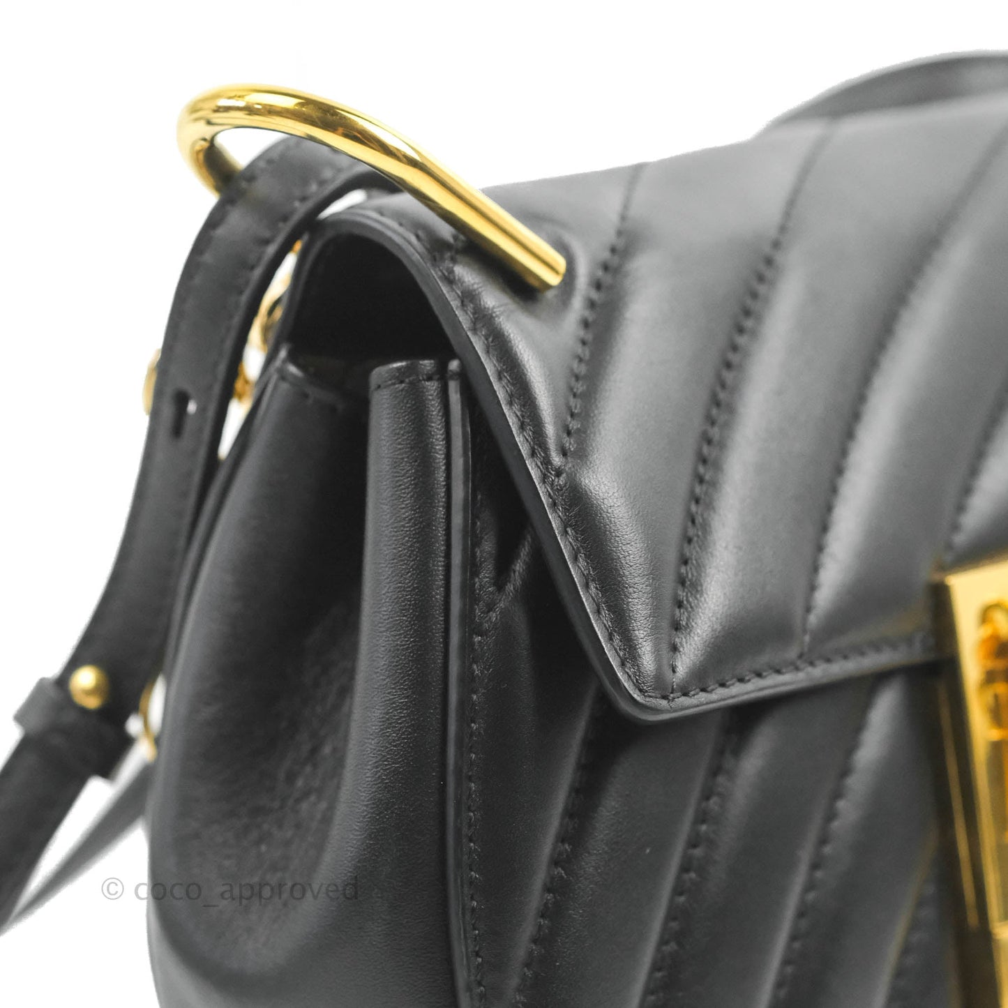 Chloe Quilted Mini Drew Bijou Crossbody Bag Black Smooth Calfskin Gold Hardware