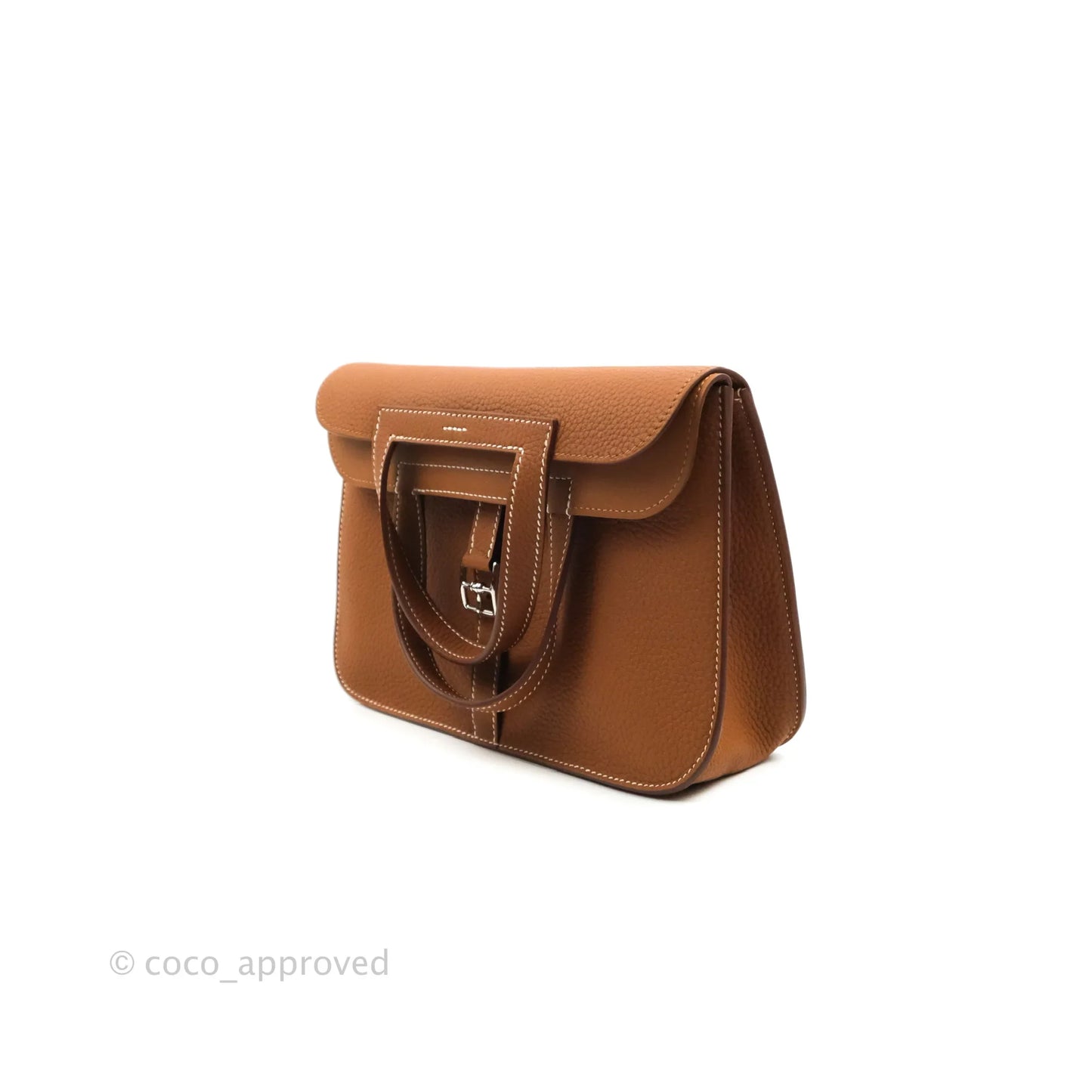 Hermès Halzan 25 Gold Clemence Palladium Hardware
