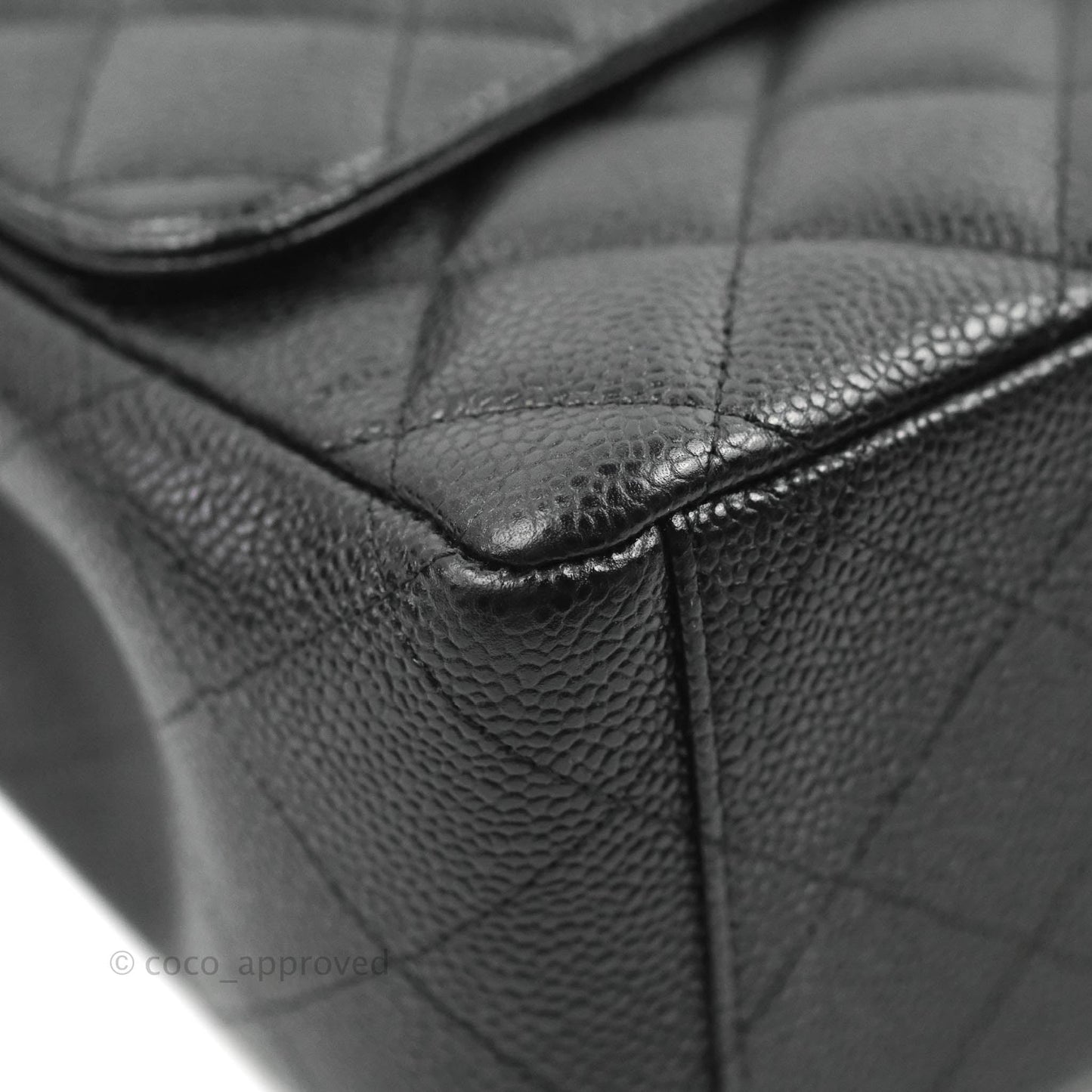 Chanel Quilted Maxi Double Flap Black Caviar Silver Hardware