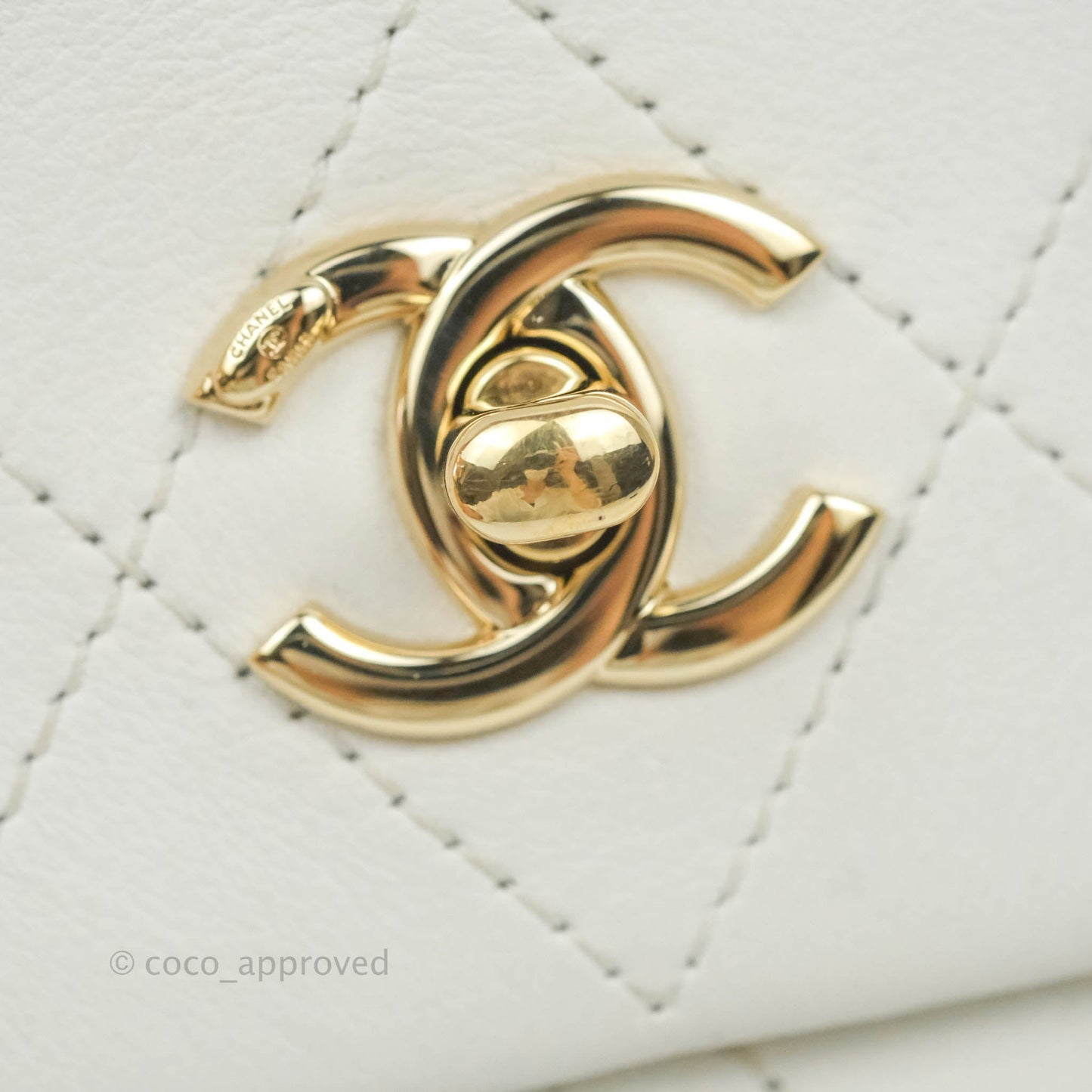 Chanel Flap Bag White Calfskin Gold Hardware 19S