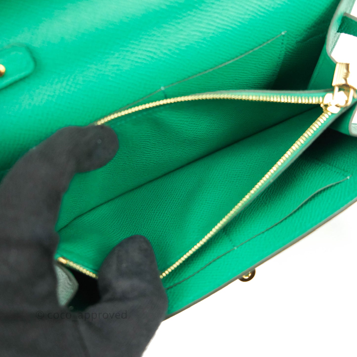 Hermès Kelly To Go Wallet Veau Epsom 06 Vert Jade Gold Hardware