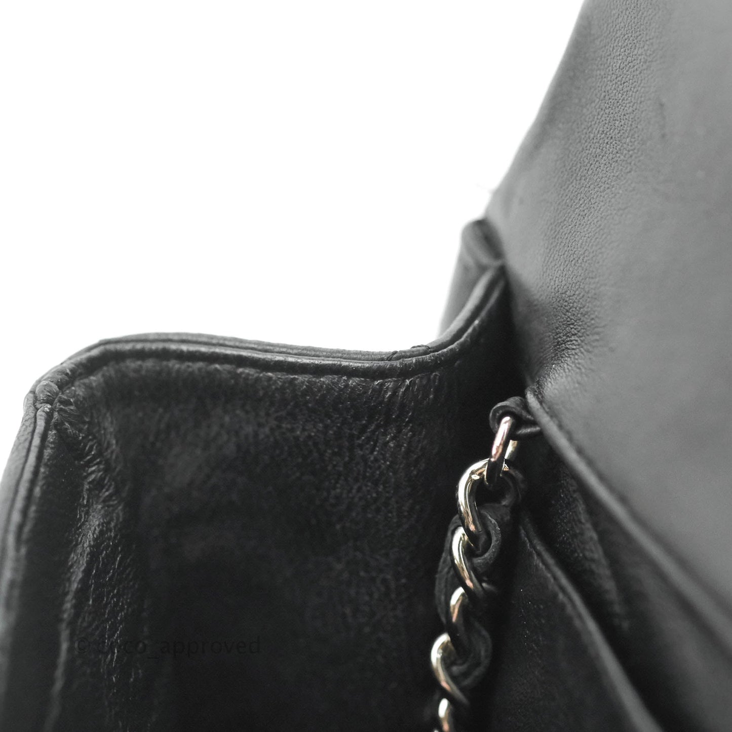 Chanel Quilted Clutch with Chain Lambskin Black Silver Hardware