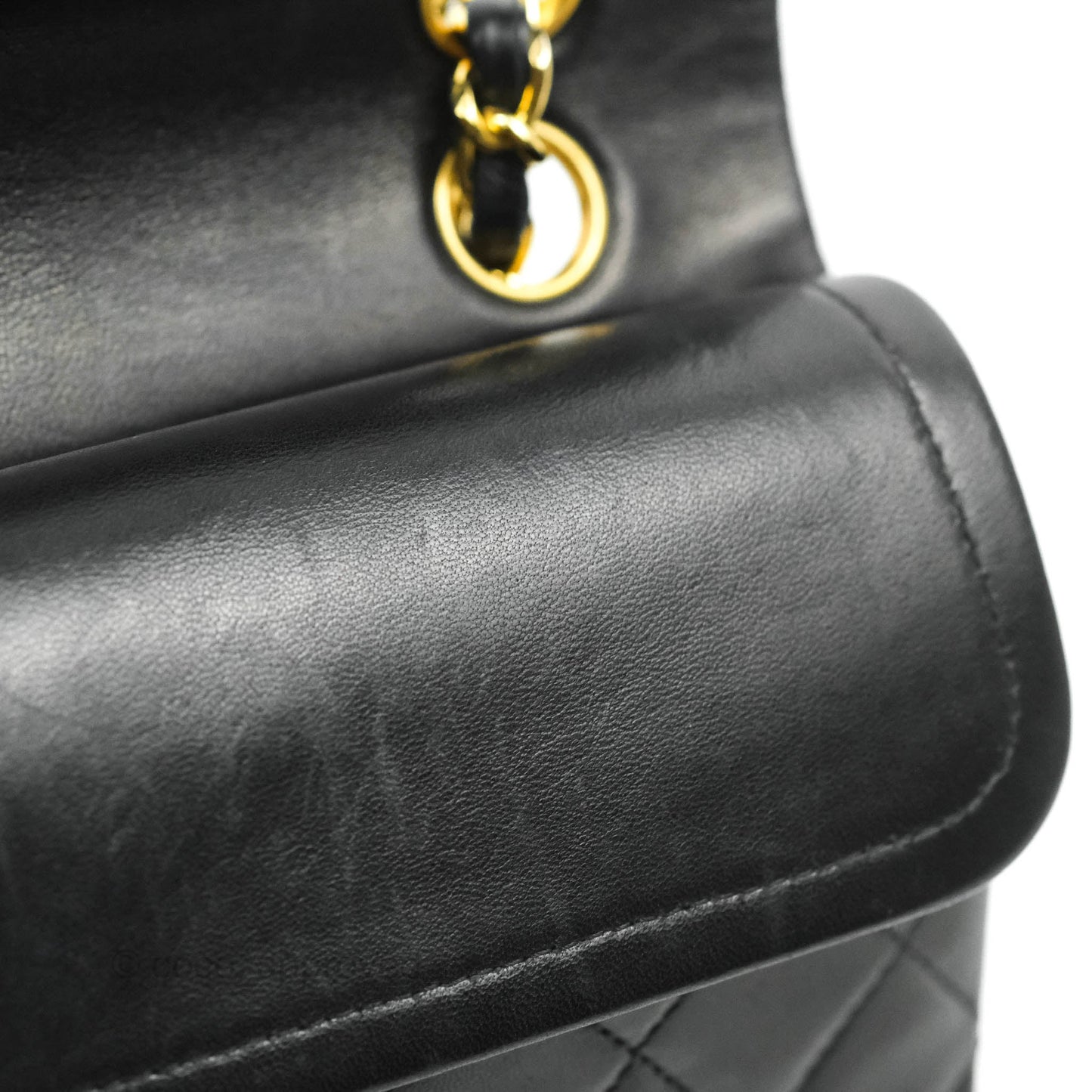 Chanel Classic Vintage Small S/M Flap Black Lambskin 24K Gold Hardware