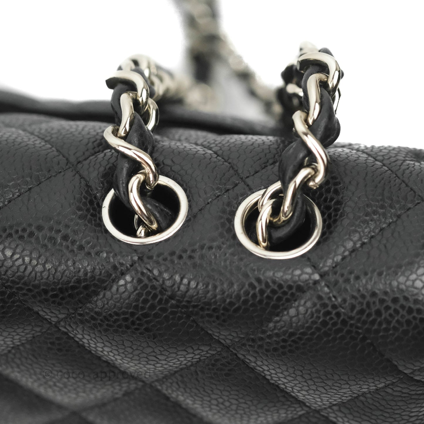 Chanel Jumbo Single Flap Black Caviar Silver Hardware